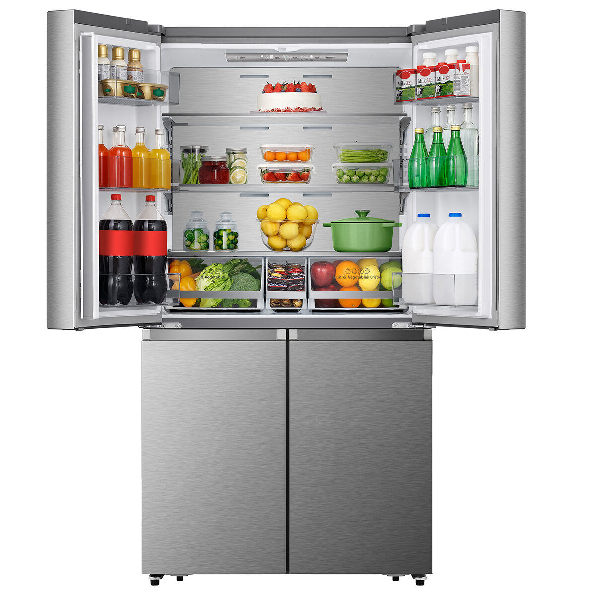 Hisense 609L French Door Refrigerator - Stainless Steel HRCD610TS - Large Capacity Smart Fridge for Modern Kitchen & Family Use