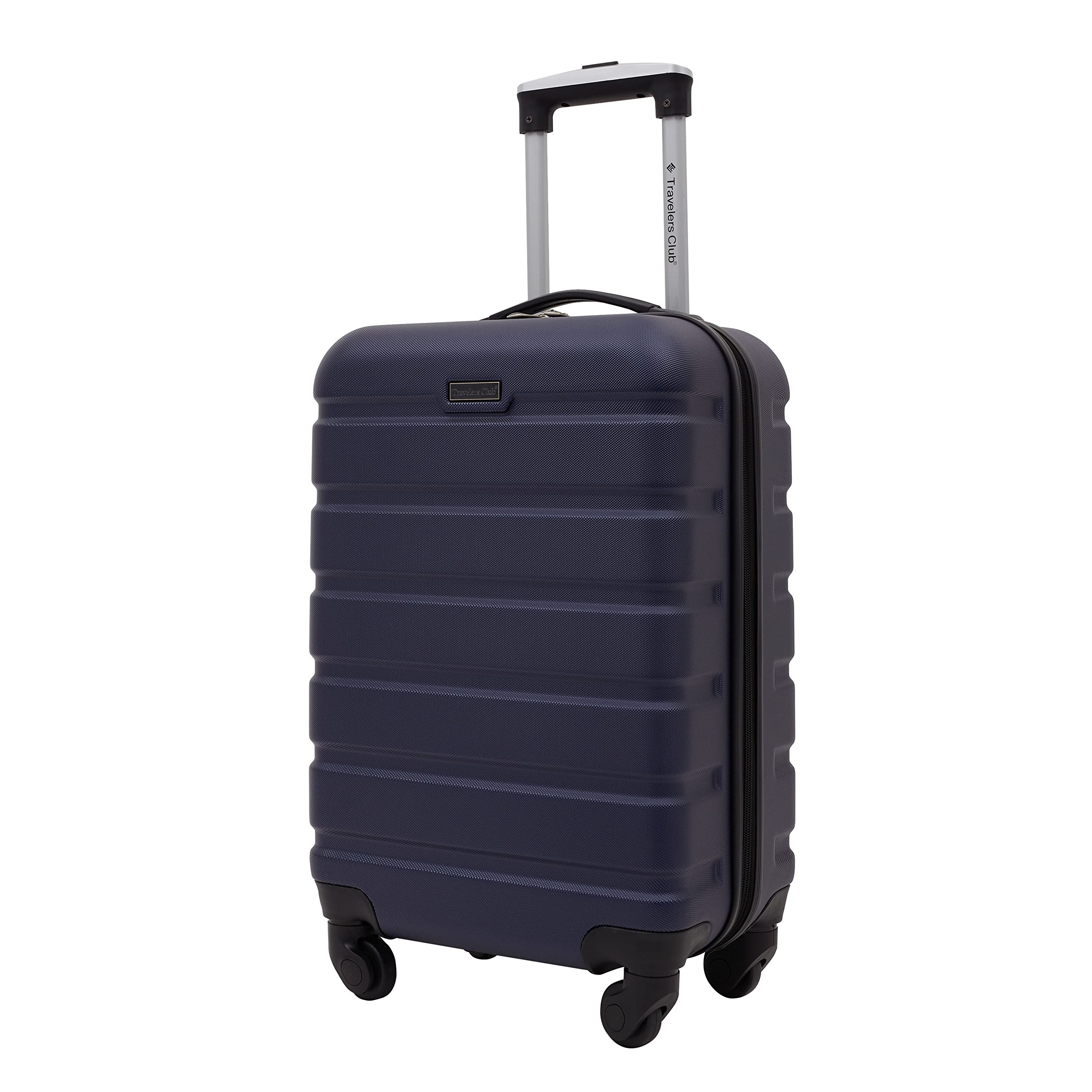 Travelers Club Harper 20-Inch Carry-On Luggage - Lightweight Blue Hardshell Suitcase for Air Travel, Weekend Getaways & Business Trips
