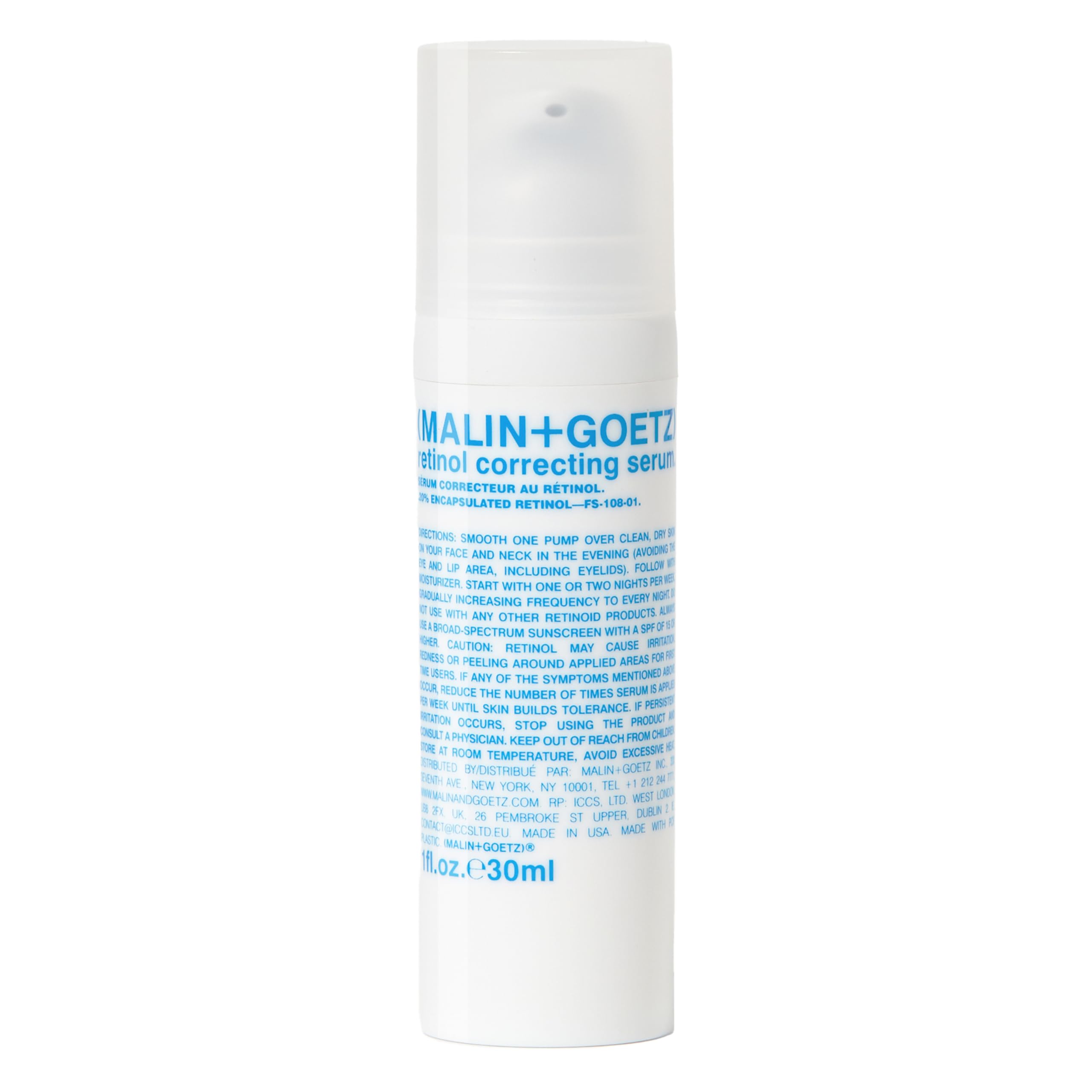 Malin + Goetz Retinol Correcting Serum 1oz (30ml) - Sensitive Skin Face Serum with Brightening & Anti-Aging Benefits | Vegan & Cruelty-Free Retinol Cream for Night Routine & Daily Skincare Regimen