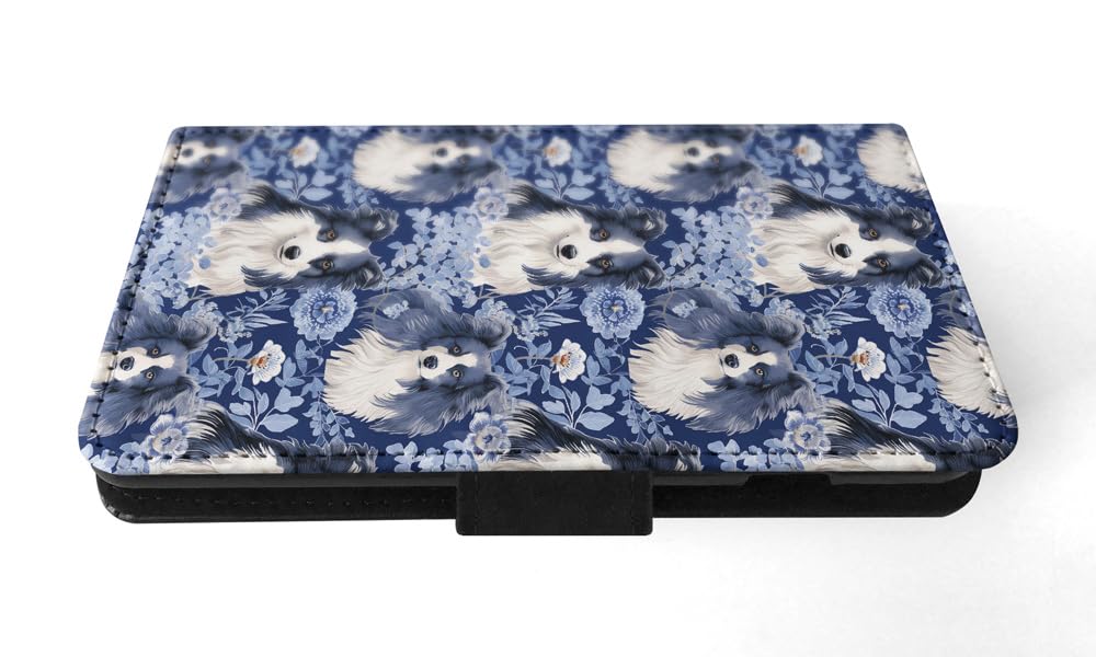 Shetland Sheepdog Puppy Dog Pattern Faux Leather Flip Wallet Phone Case for Apple iPhone 14 Plus - Perfect for Pet Lovers & Daily Use
