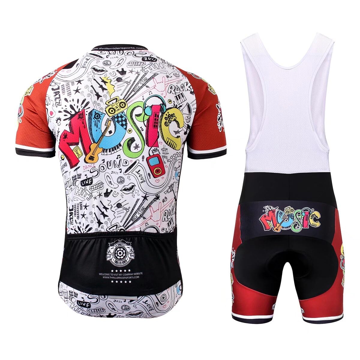 Men's Mountain Bike Short Sleeve Cycling Jersey - Breathable & Quick-Dry for Outdoor Sports & Thrill Riding | Perfect for Road Cycling, Trail Adventures & Music Lovers