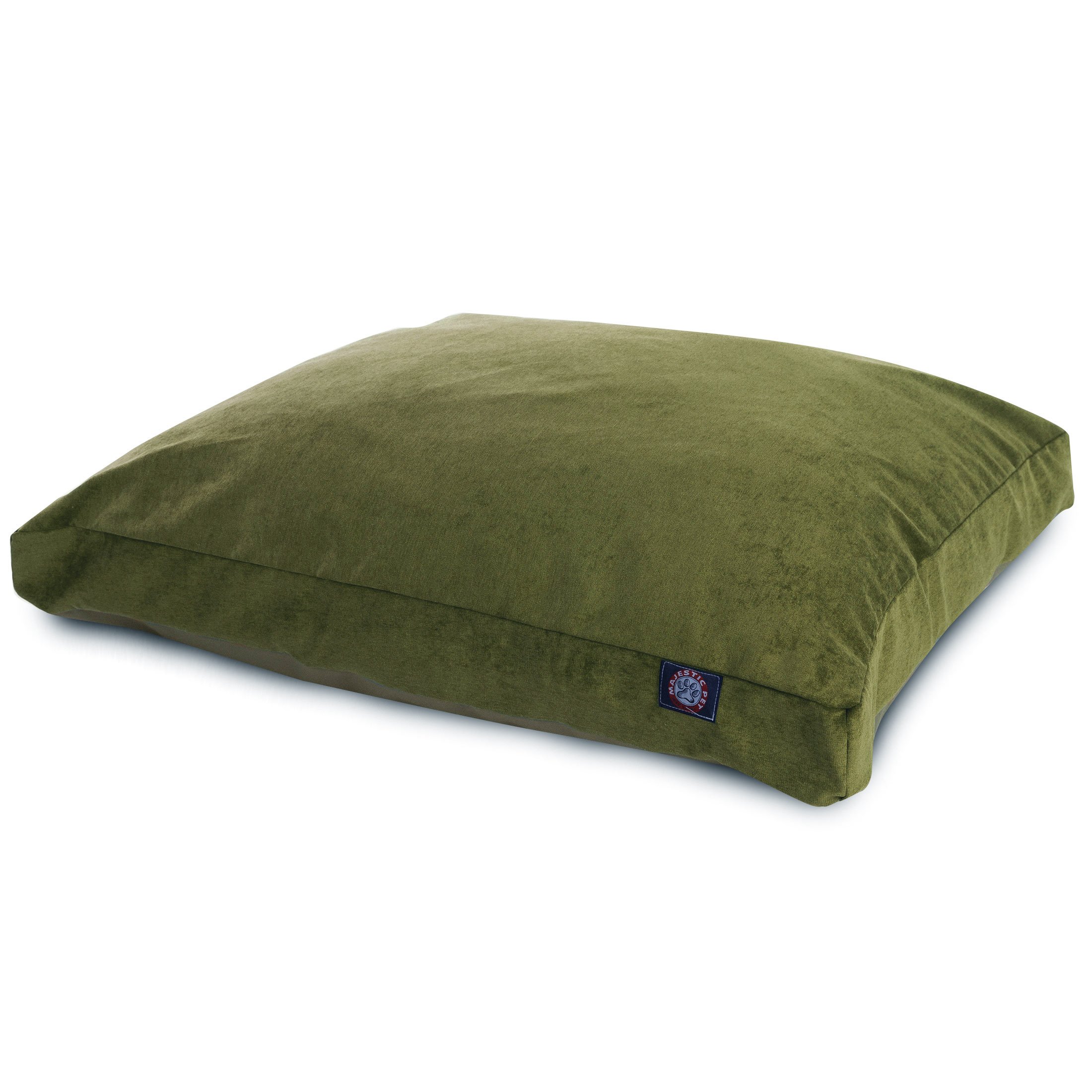 Majestic Pet Villa Rectangle Washable Dog Bed – Non-Slip Comfortable Crate & Kennel Bed with Removable Cover – Medium Size Fern Green Polyester Fiber Pet Bed for Sleeping, Lounging & Travel Use
