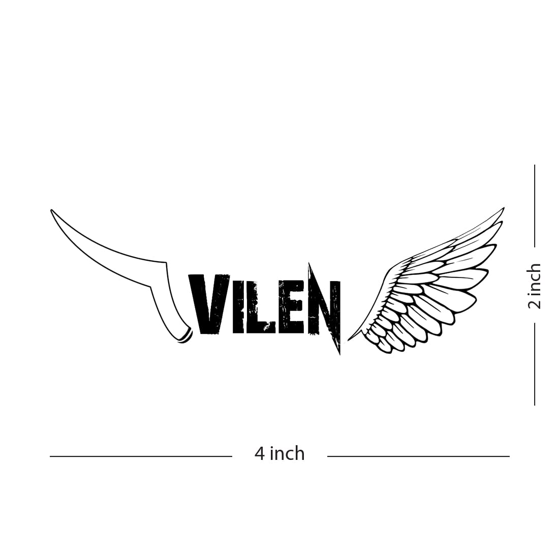 Waterproof Temporary Tattoo for Men & Women - Winged Villain Design | Long Lasting Fake Body Art for Halloween, Cosplay & Costume Parties
