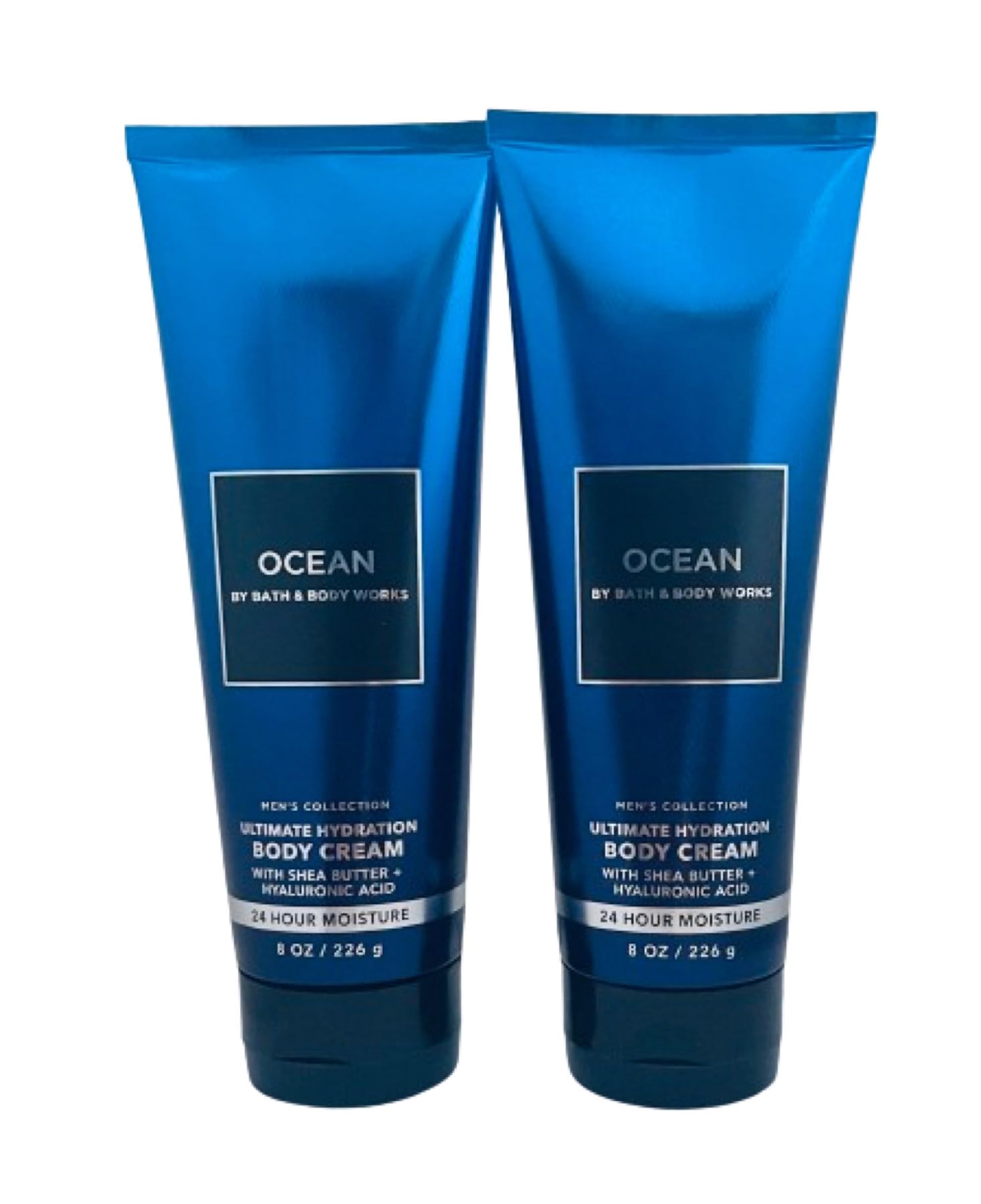 Bath & Body Works Ocean 2-Pack Men's Ultra Shea Body Cream - 8 Oz Each - Deep Hydration for Dry Skin - Perfect for Gym, Travel & Daily Moisturizing
