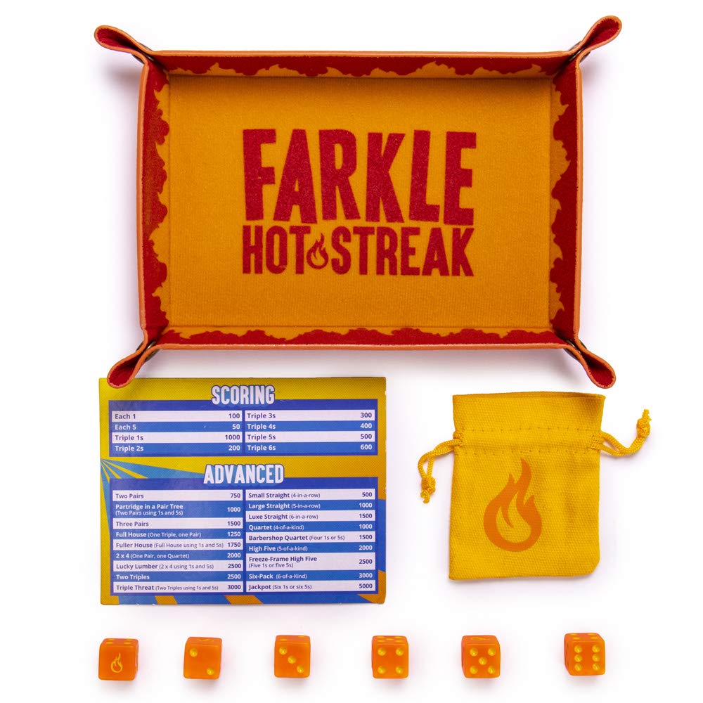 Farkle Hot Streak Dice Game Set - New Edition | Fun Family Board Game for Parties, Travel & Game Nights | Exciting Strategy Game for Kids & Adults