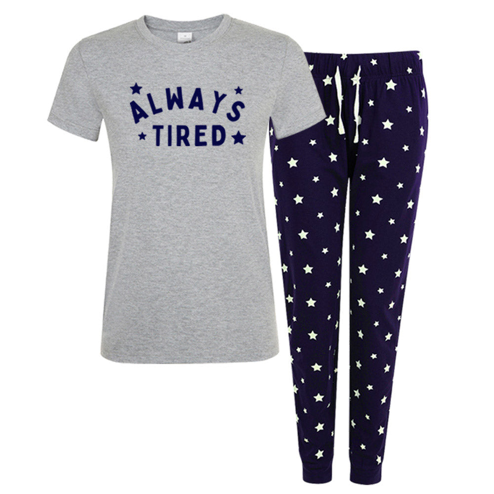 Women's Star Print Pajama Set - Soft & Comfortable Sleepwear for Relaxing at Home or Lounging