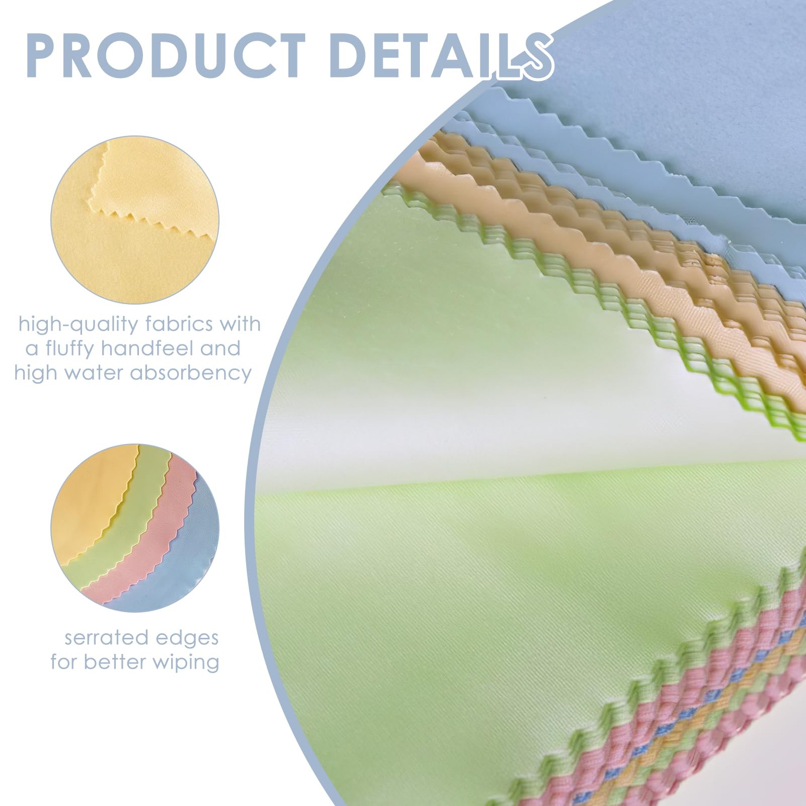 Joynine 20-Pack Microfiber Cleaning Cloths (18x14.5cm) - Premium Lens & Screen Cleaner for Glasses, Phones, Cameras & Electronics - Perfect for Home, Office & Travel Use