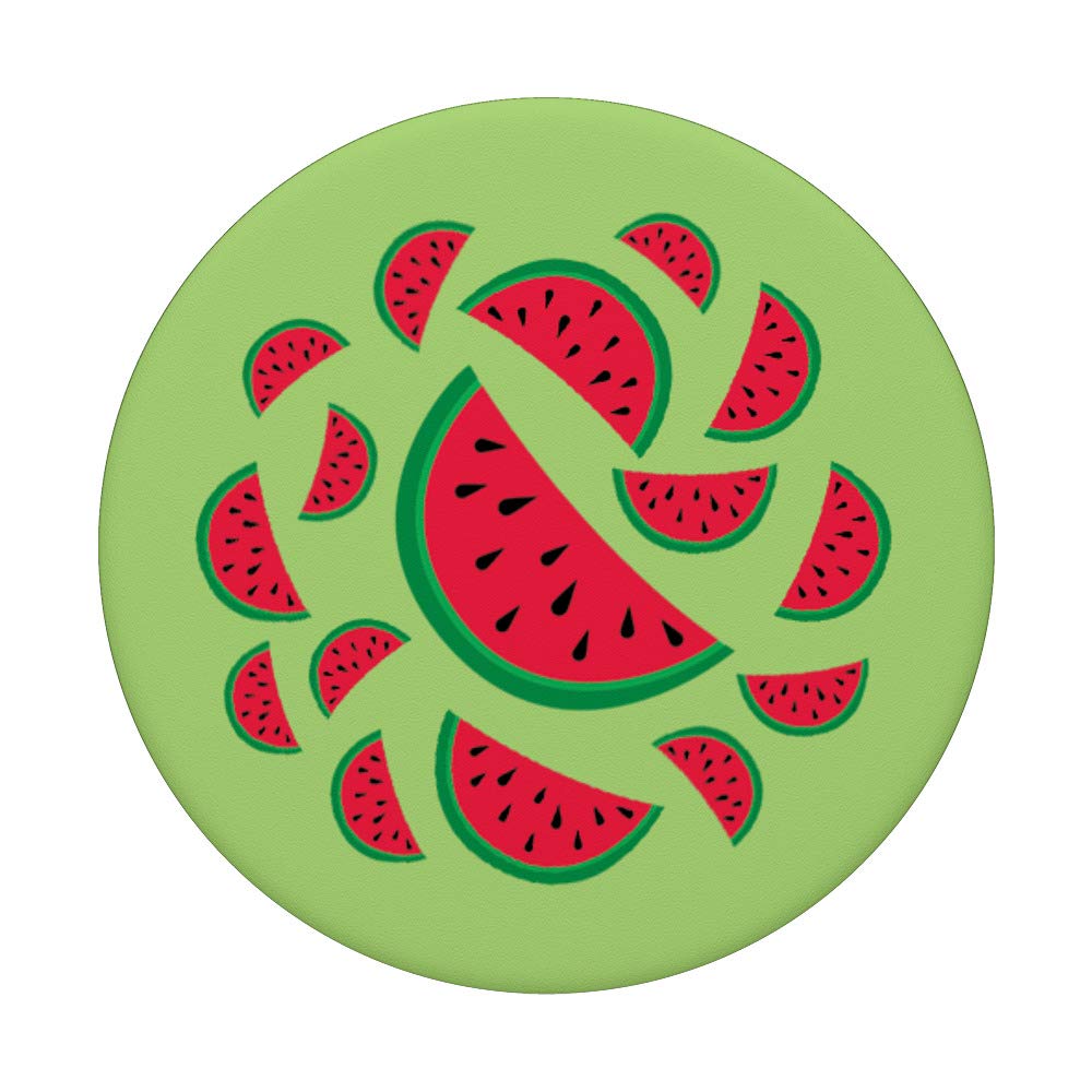 Watermelon Pattern PopSockets PopGrip - Swappable Phone Grip for iPhone, Samsung & Tablets - Summer Fruit Design with Green & Red Seeds - Perfect for Pool Parties, Beach Days & Summer Travel Accessories