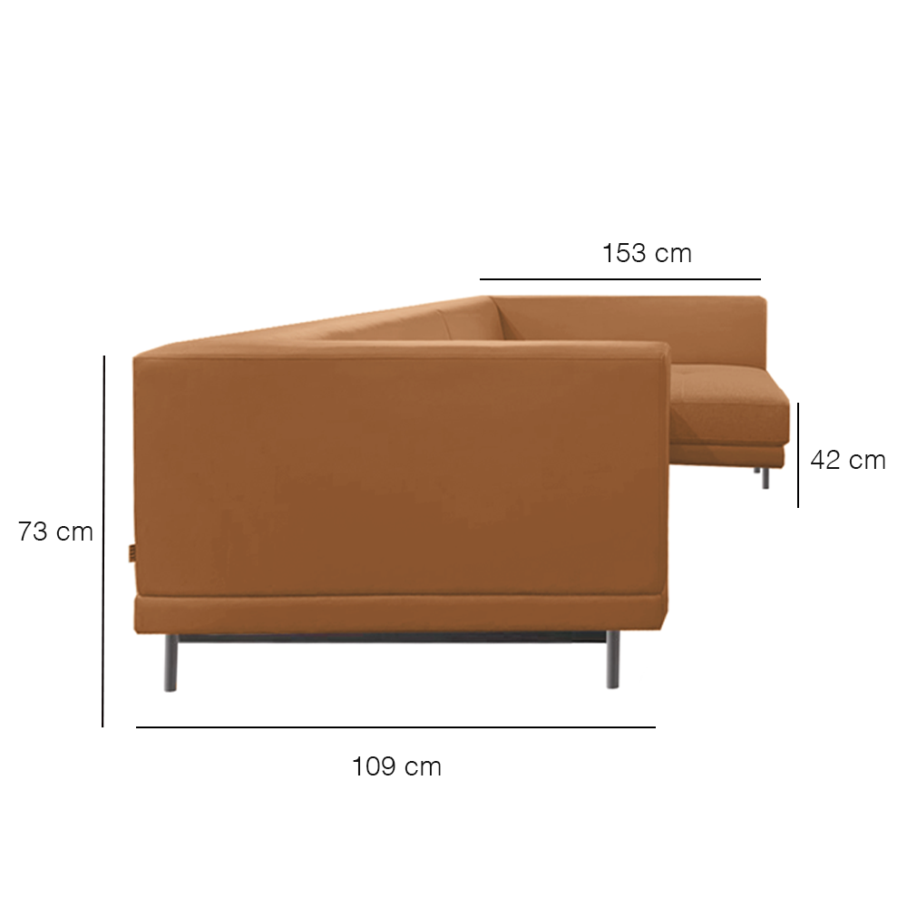 Stylish Hemlock Right Chaise Sofa - Modern Sectional Couch for Living Room, Lounge & Home Theater - Comfortable Fabric Upholstered Furniture for Relaxing & Entertaining