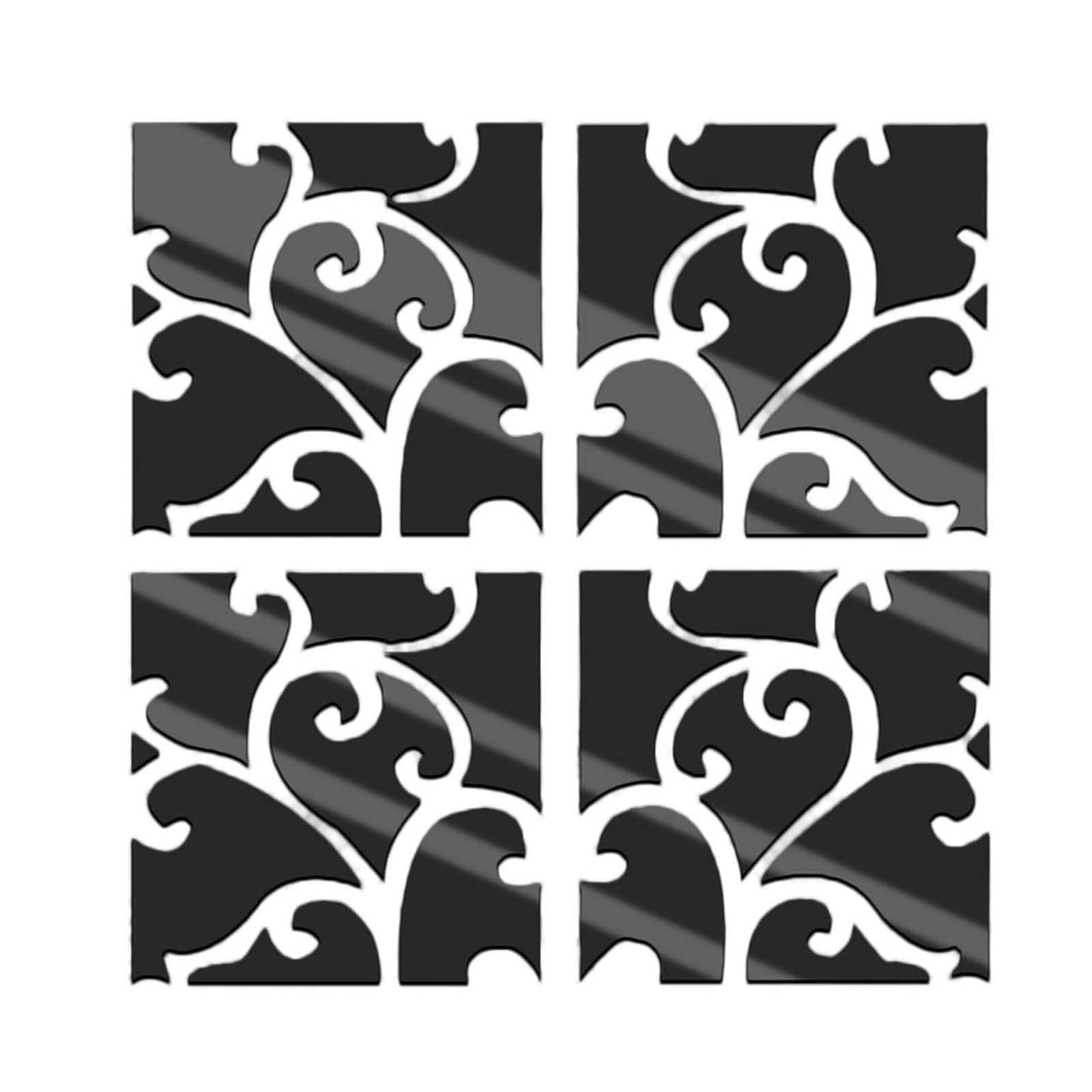 Pianpianzi Acrylic Wall Stickers - Decorative Flower Mirror Stickers for Home, Wedding & Bedroom Decor - Self-Adhesive Wall Art for Girls Room & Makeup Area (Black, One Size) - Perfect for Nursery, Dorm, Living Room & Bathroom Decorations