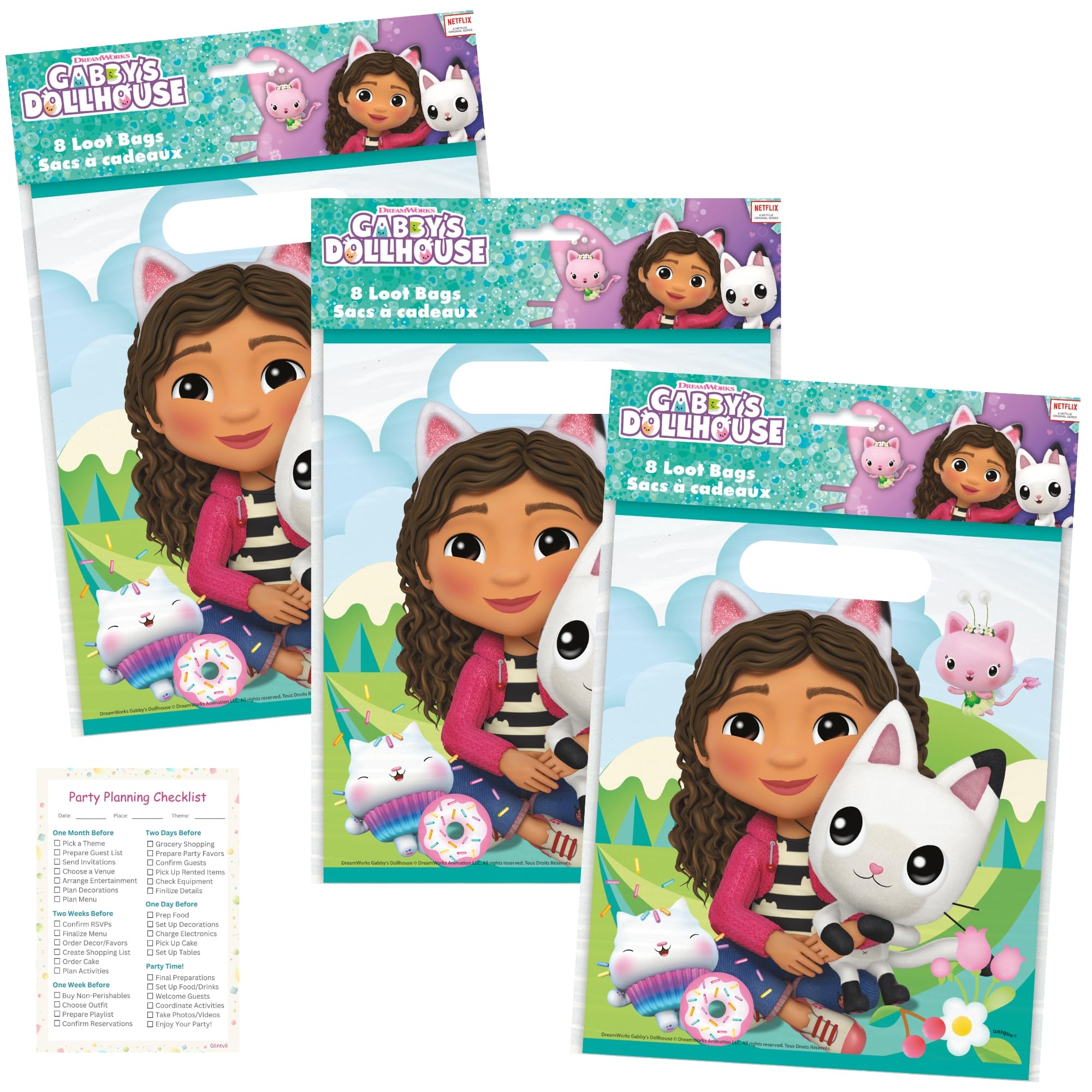 Gabby's Dollhouse Party Favors - 24 Pack Premium Goodie Bags for Birthday Parties, Kids' Events & Themed Decorations | Perfect for Birthday Party Supplies, School Events & Gift Bags