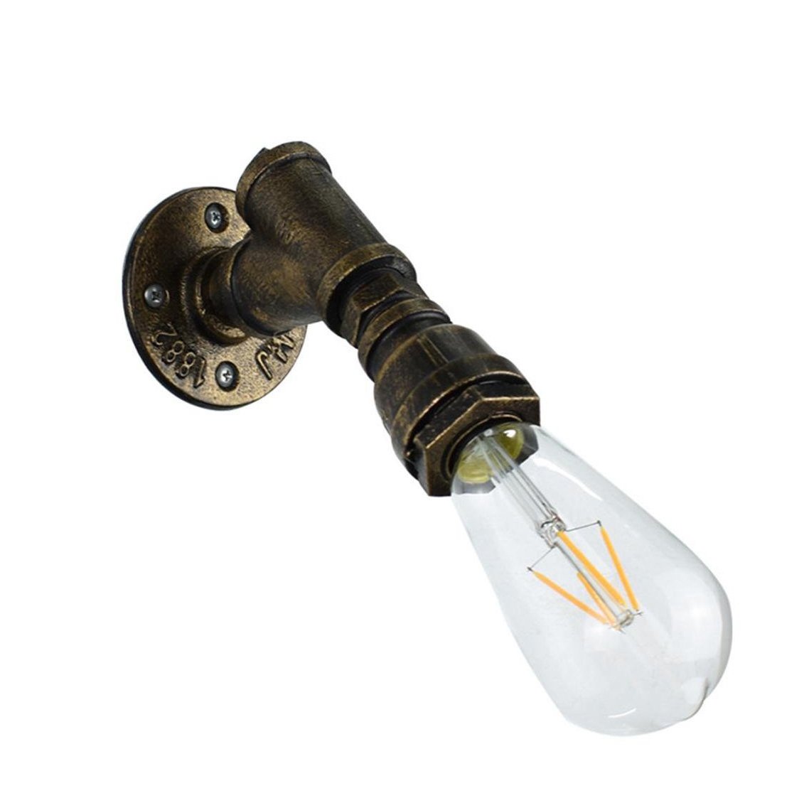 Vintage Industrial Wall Sconce - Steampunk Metal Pipe Wall Lamp with E27 Socket (Bulb Not Included) for Cafe, Bar, Bedroom & Living Room Decor | Reading Light & Night Light Gift Idea