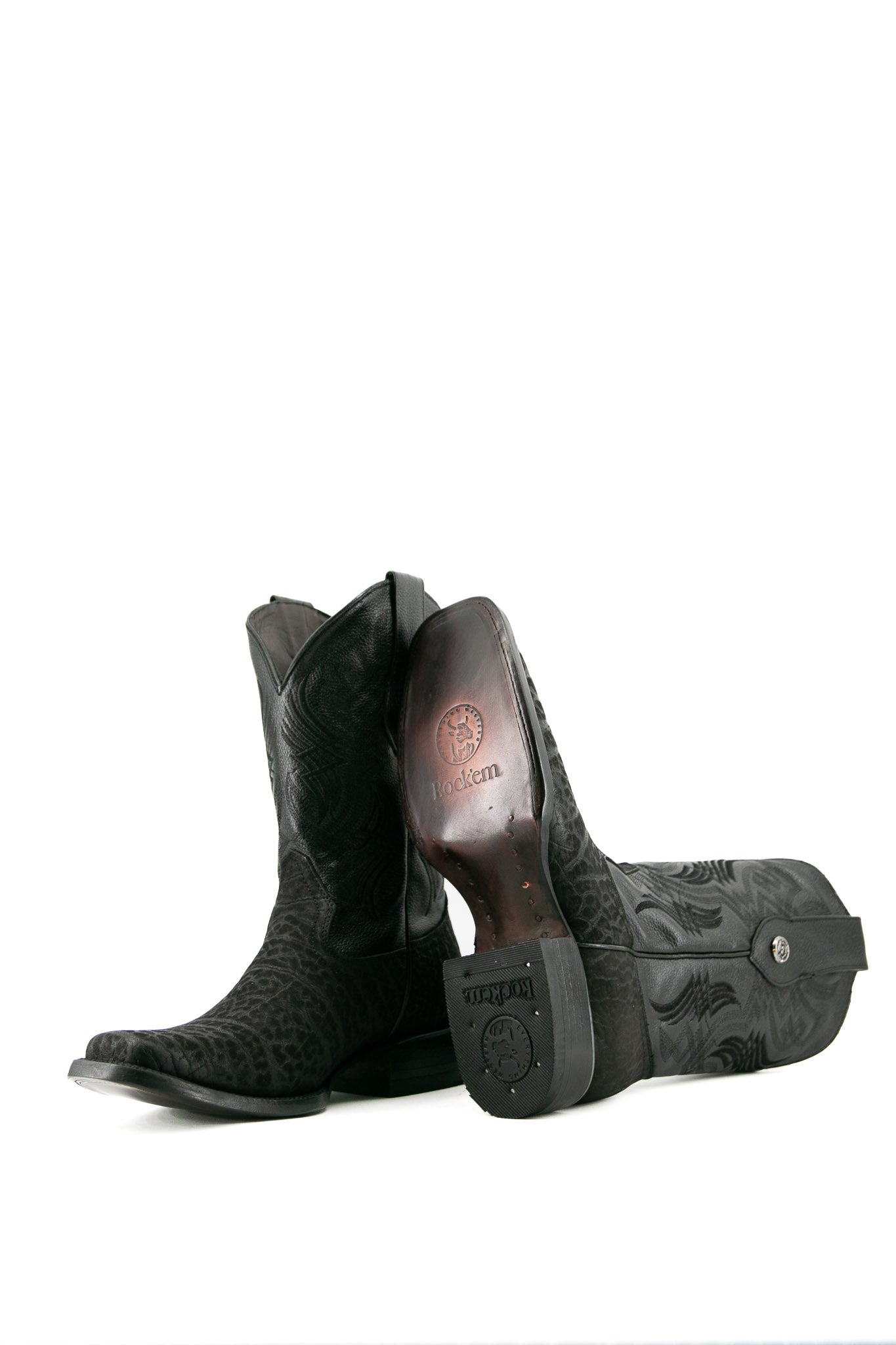 Texas Bull Neck Rodeo Cowboy Boots - Genuine Leather Western Riding Boots for Men & Women | Perfect for Rodeo, Country Dancing & Outdoor Adventures