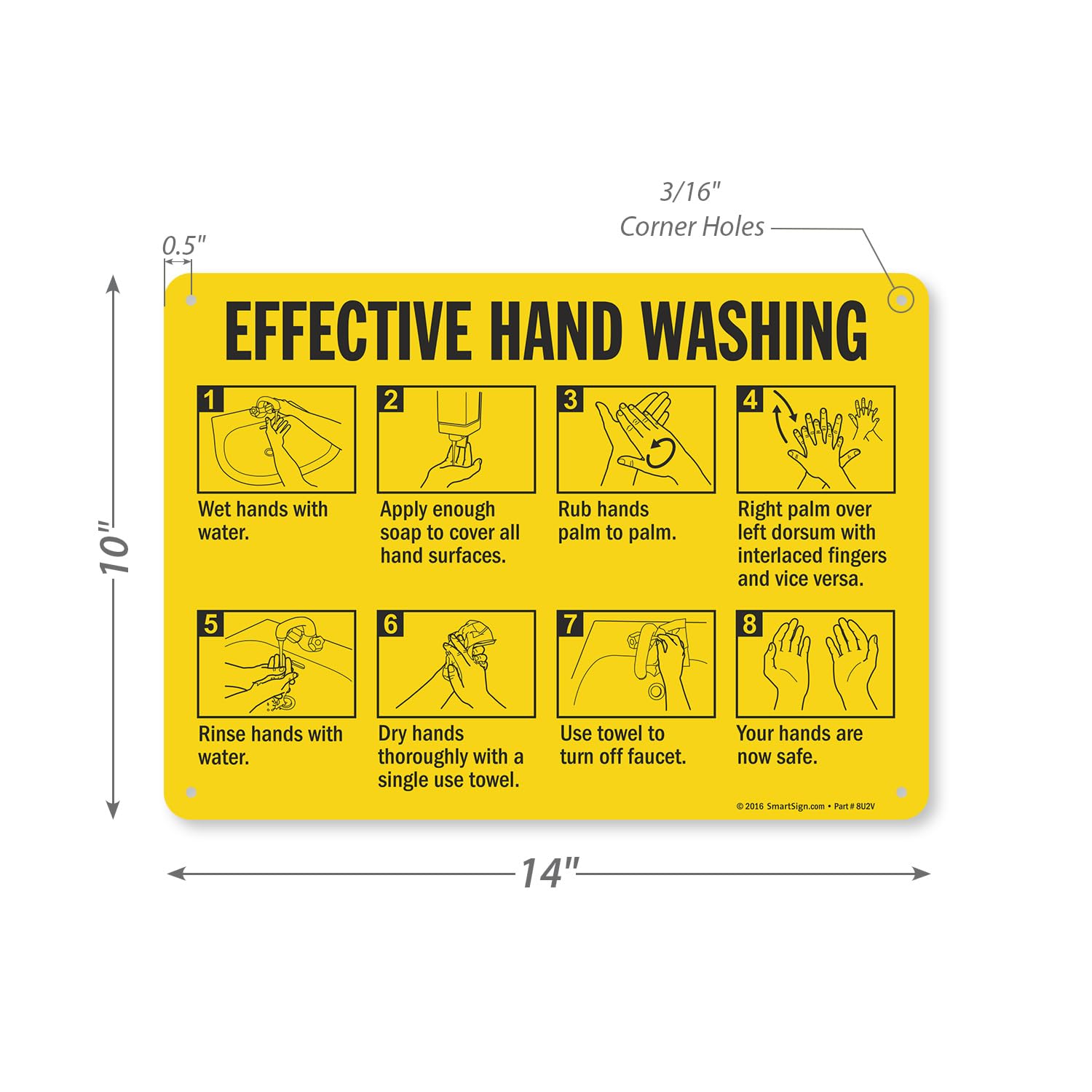 SmartSign Effective Hand Washing Sign - 10