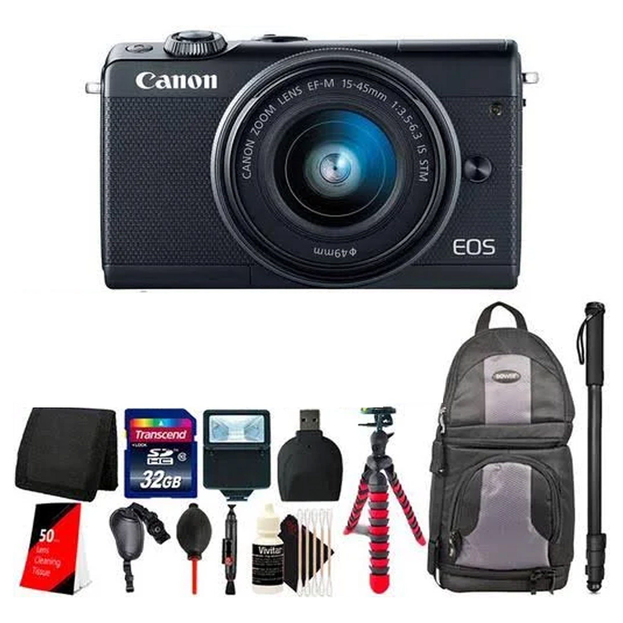 Canon EOS M100 Mirrorless Digital Camera with 15-45mm Lens & 62