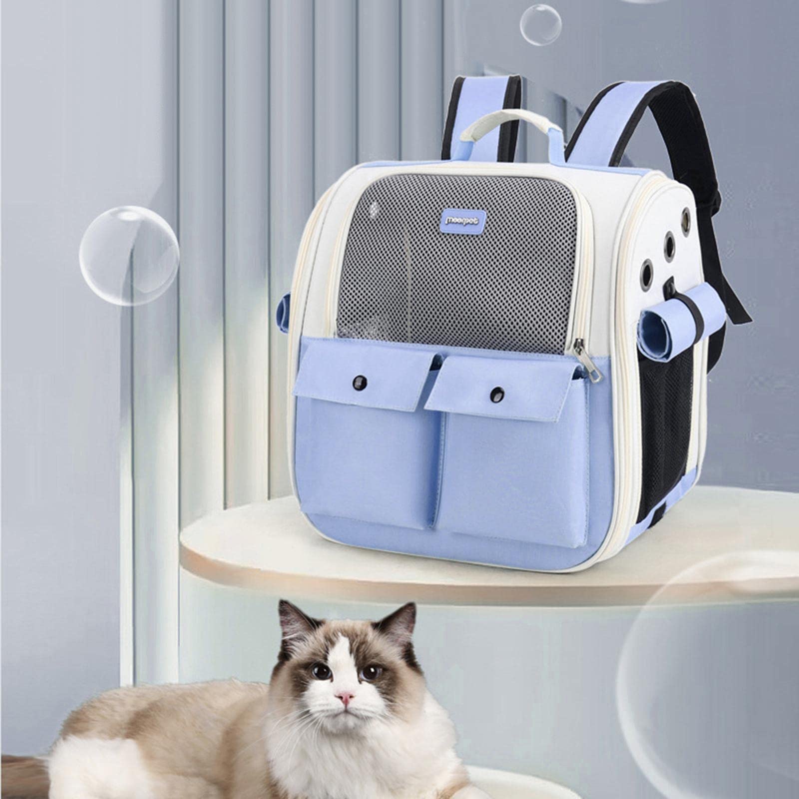 **Enakshi Pet Cat Carrier Backpack - Portable & Ventilated Pet Travel Bag for Small Dogs & Cats - Lightweight & Comfortable for Outdoor Adventures, Hiking, Vet Visits & Air Travel**