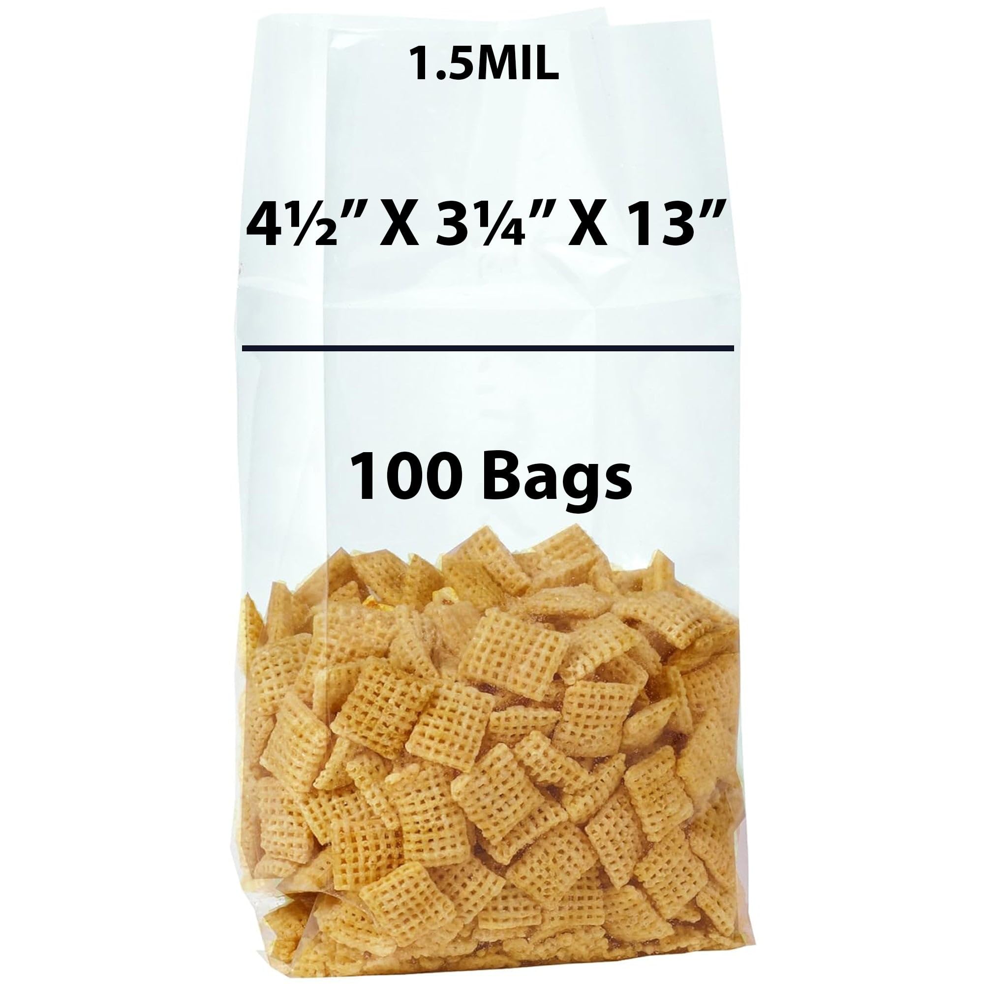 Clear Polypropylene Gusseted Bags - 4.5