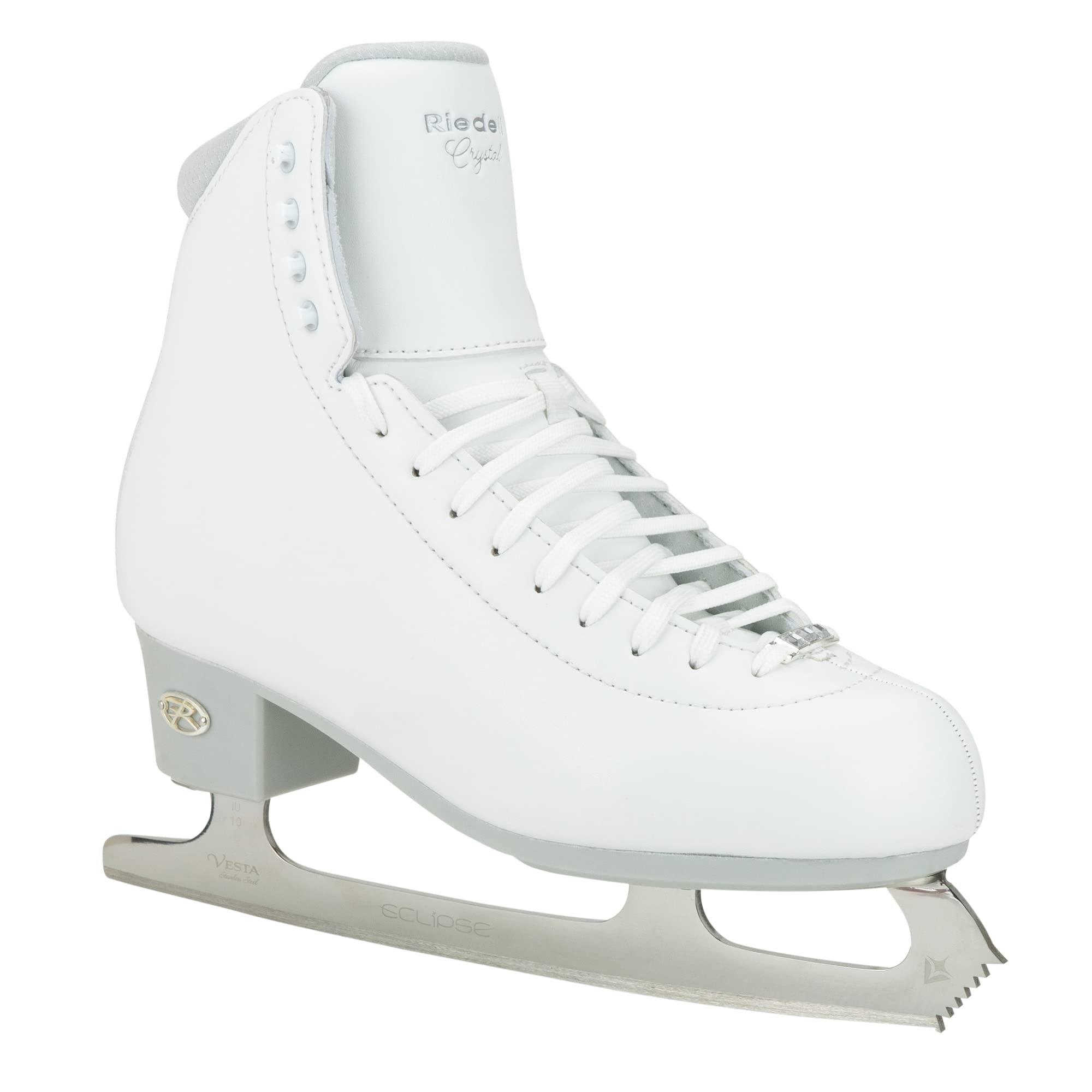 Riedell Crystal Adult Figure Skates - Stainless Steel Vesta Blade for Competitive Ice Skating | Perfect for Training, Performances & Ice Shows