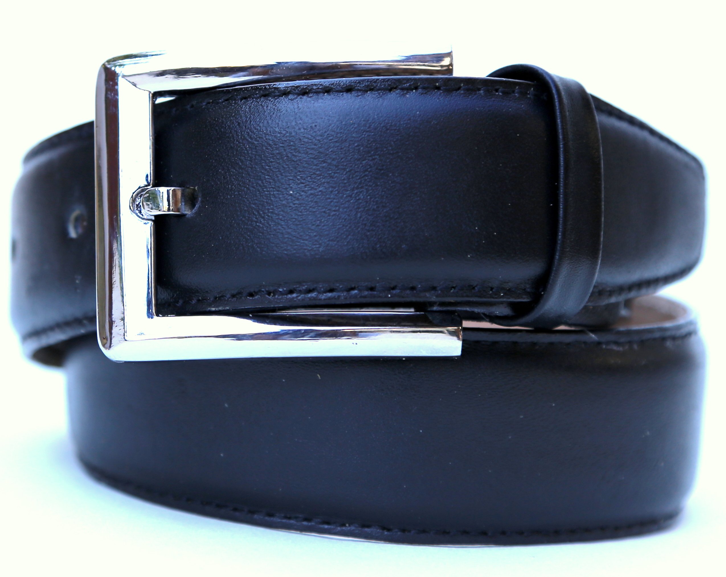 Authentic Black Leather Dress Belt for Men - Classic Formal & Business Attire | Perfect for Office, Weddings & Special Occasions