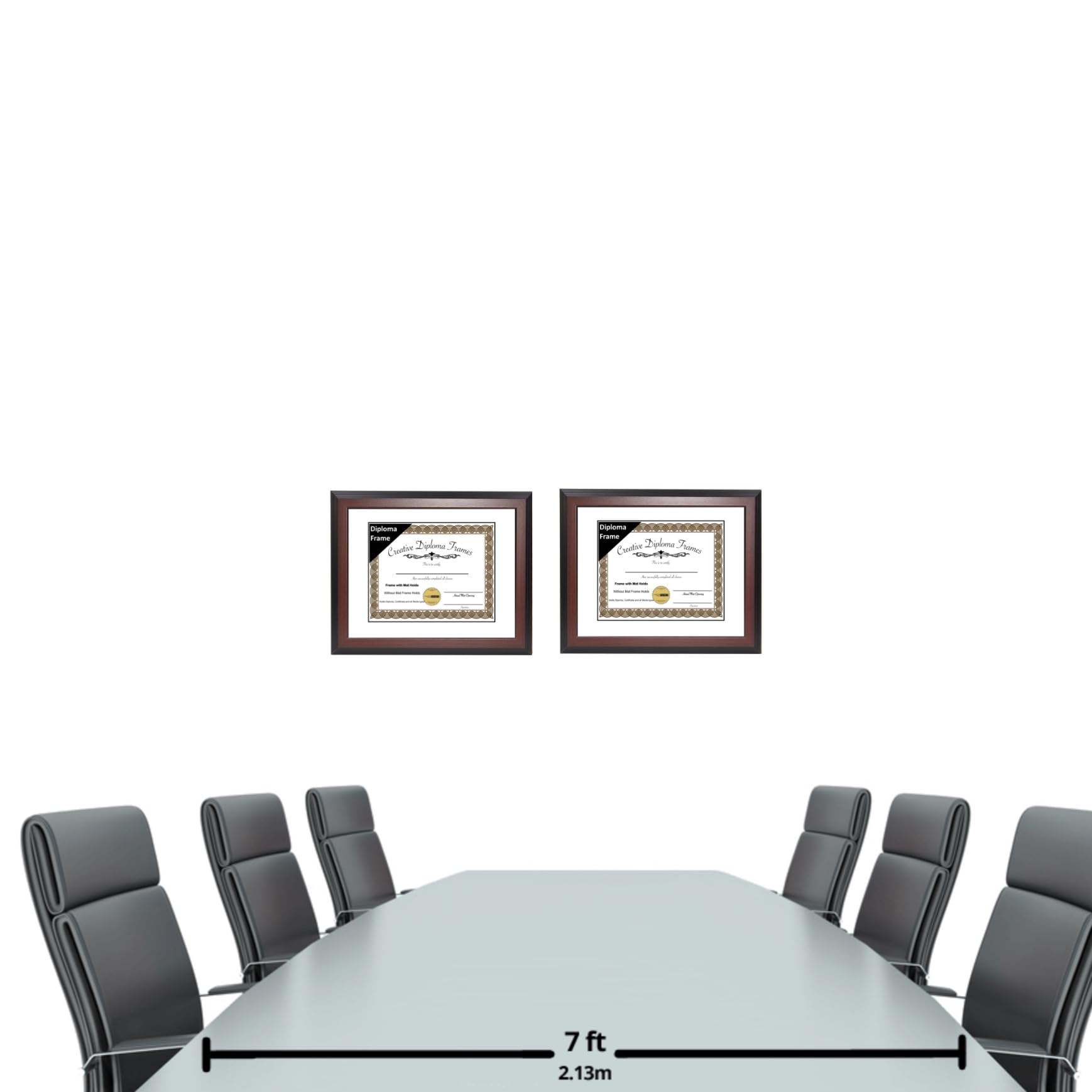 12x15 Mahogany Finish Diploma Picture Frame with White Mat - Holds 12x15 Documents, Glass Front & Wall Hanger - Perfect for Graduation Diplomas, Certificates, Awards & Office Decor