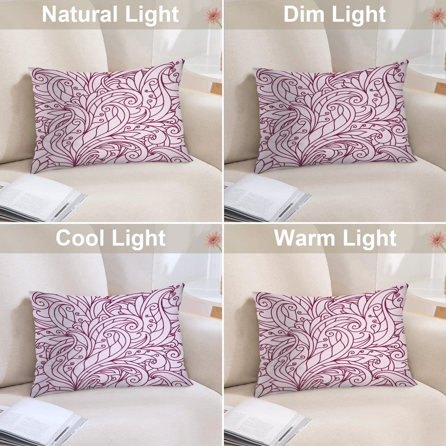 Batmerry Classic Floral Pillowcases Set - Elegant Modern Ornate Decorative Bed Pillows 20x26 Inch, Digital Printed Blended Fabric with Hidden Zipper | Perfect for Bedroom Decor, Living Room Accents & Gift Giving