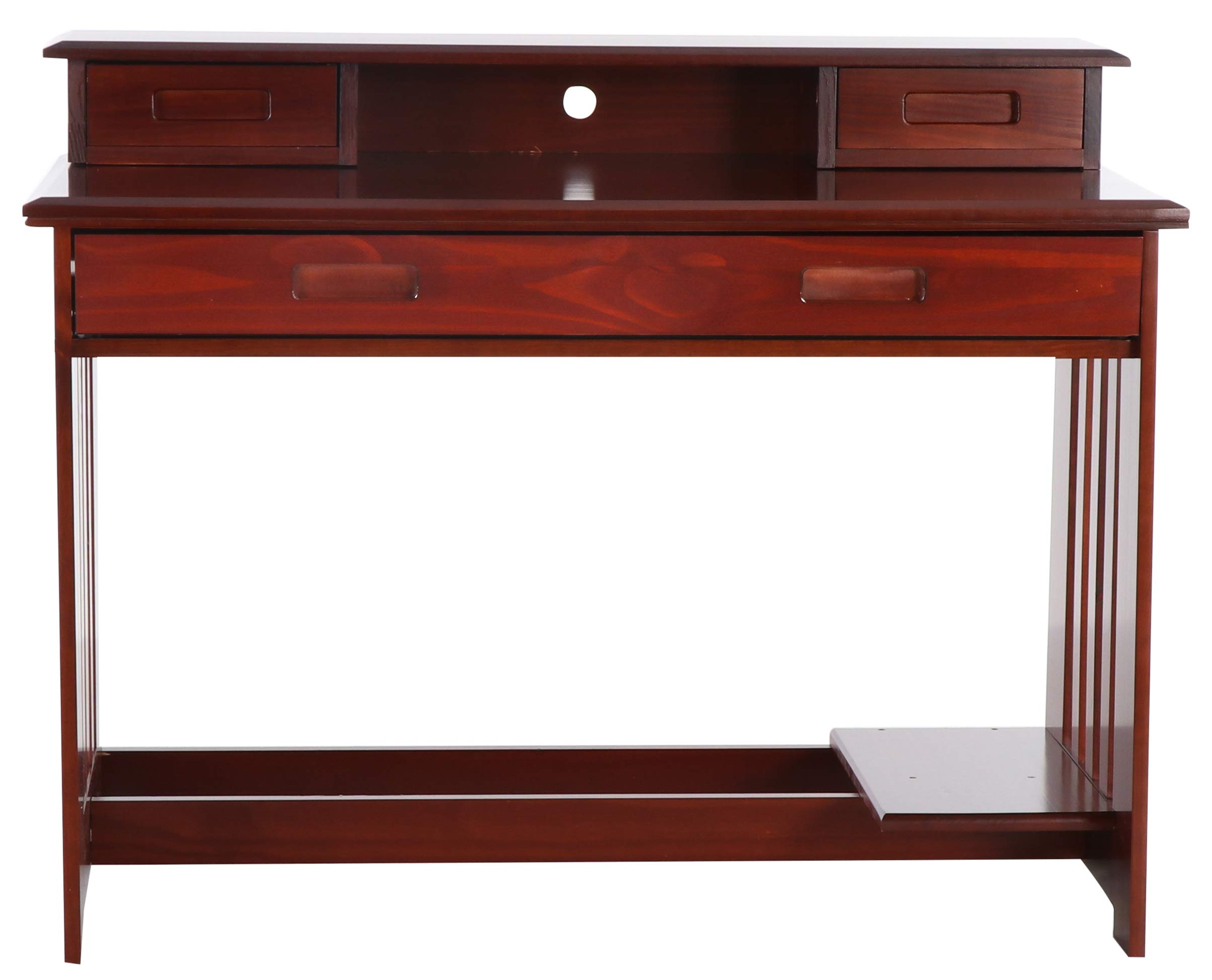 Discovery World Furniture Merlot Wood Desk with Hutch and Chair Set - Perfect for Home Office, Study Room & Workspace