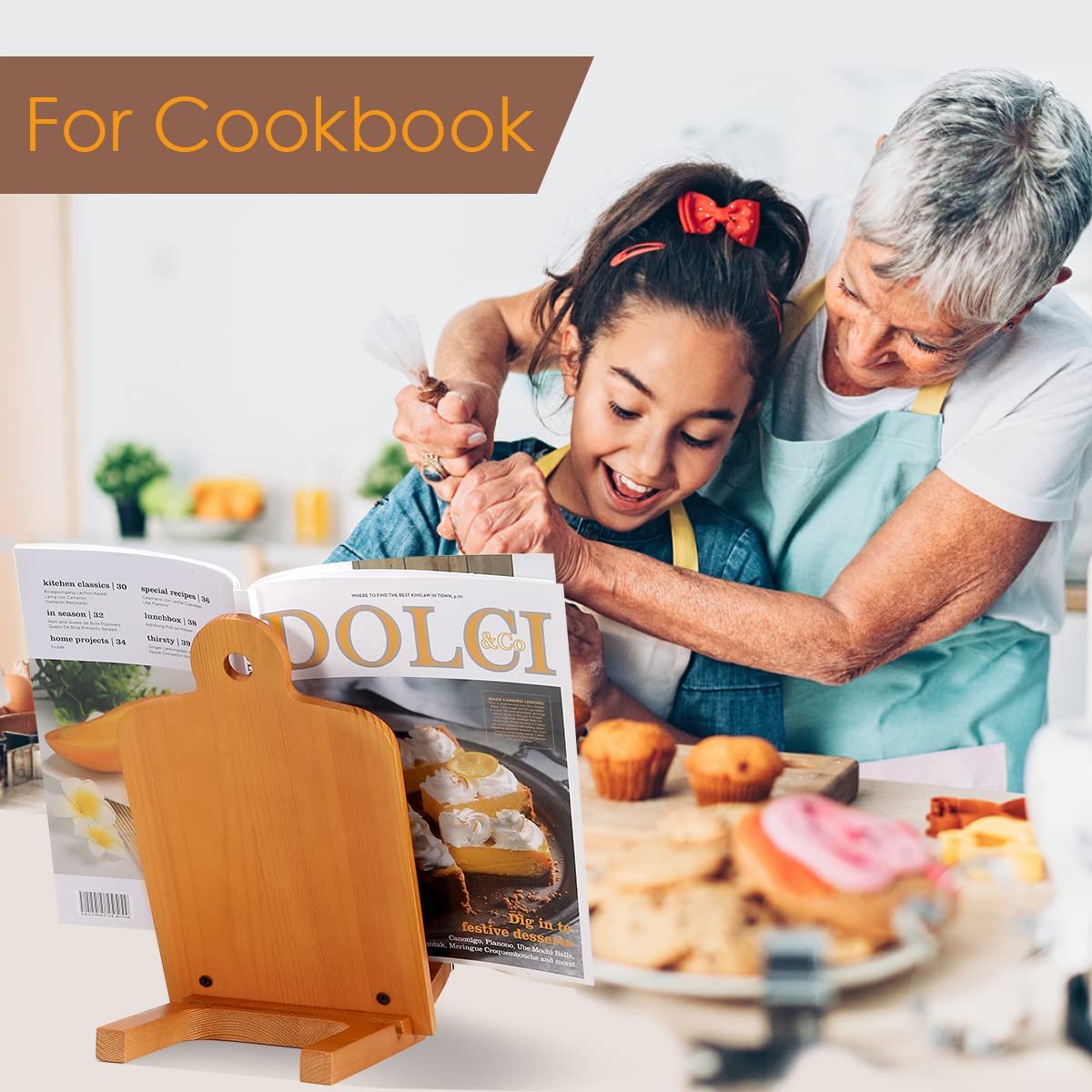 Best Grandma Gifts - Thoughtful Mother's Day & Birthday Presents for Nana | Cookbook Stand & Recipe Holder for Kitchen | Perfect Gift from Grandchildren for Cooking Enthusiasts | Ideal for Holiday, Anniversary & Family Gatherings