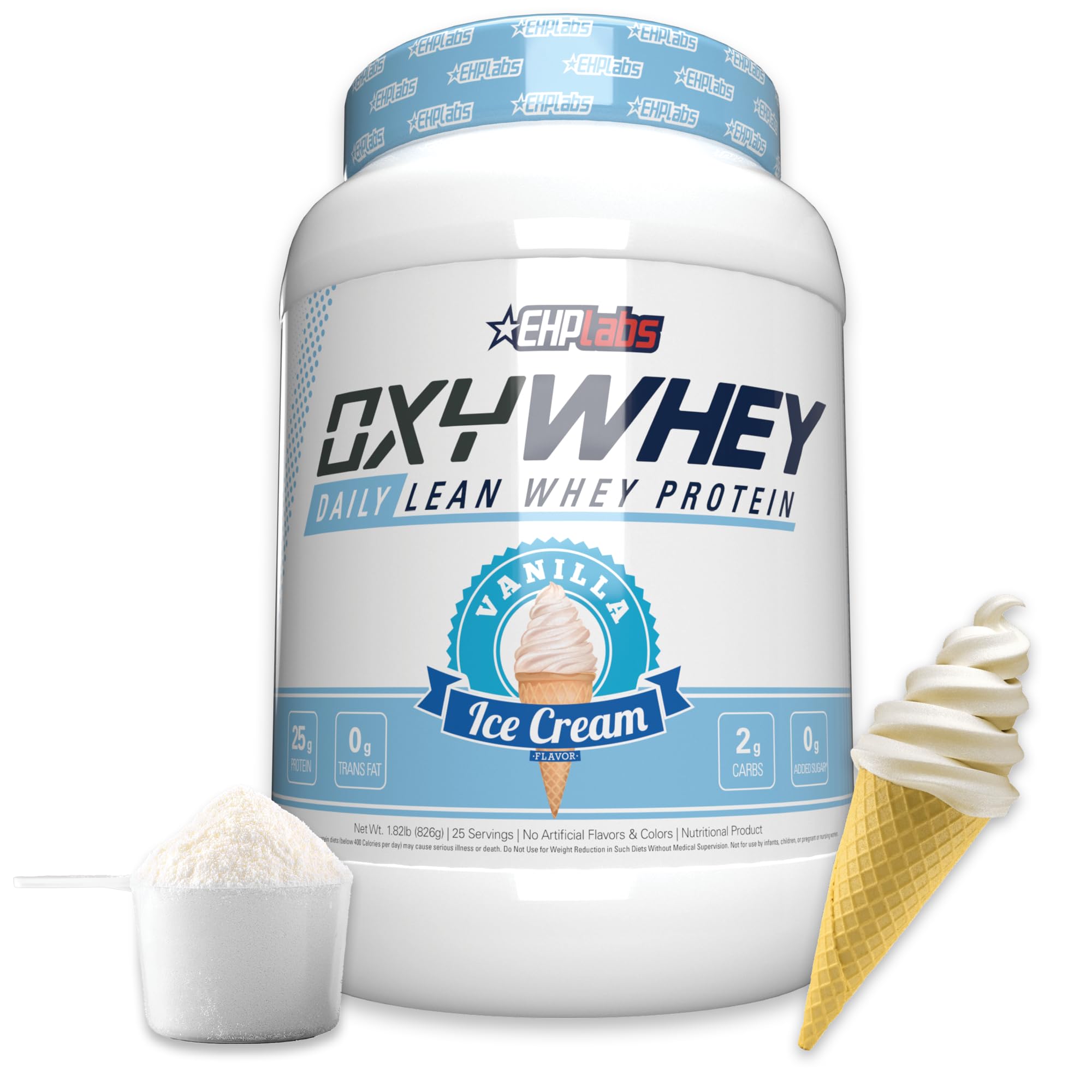 EHP Labs OxyWhey Protein Powder - 2lb Whey Protein Isolate for Muscle Growth & Recovery - Ideal for Gym Workouts, Weight Loss & Post-Workout Nutrition