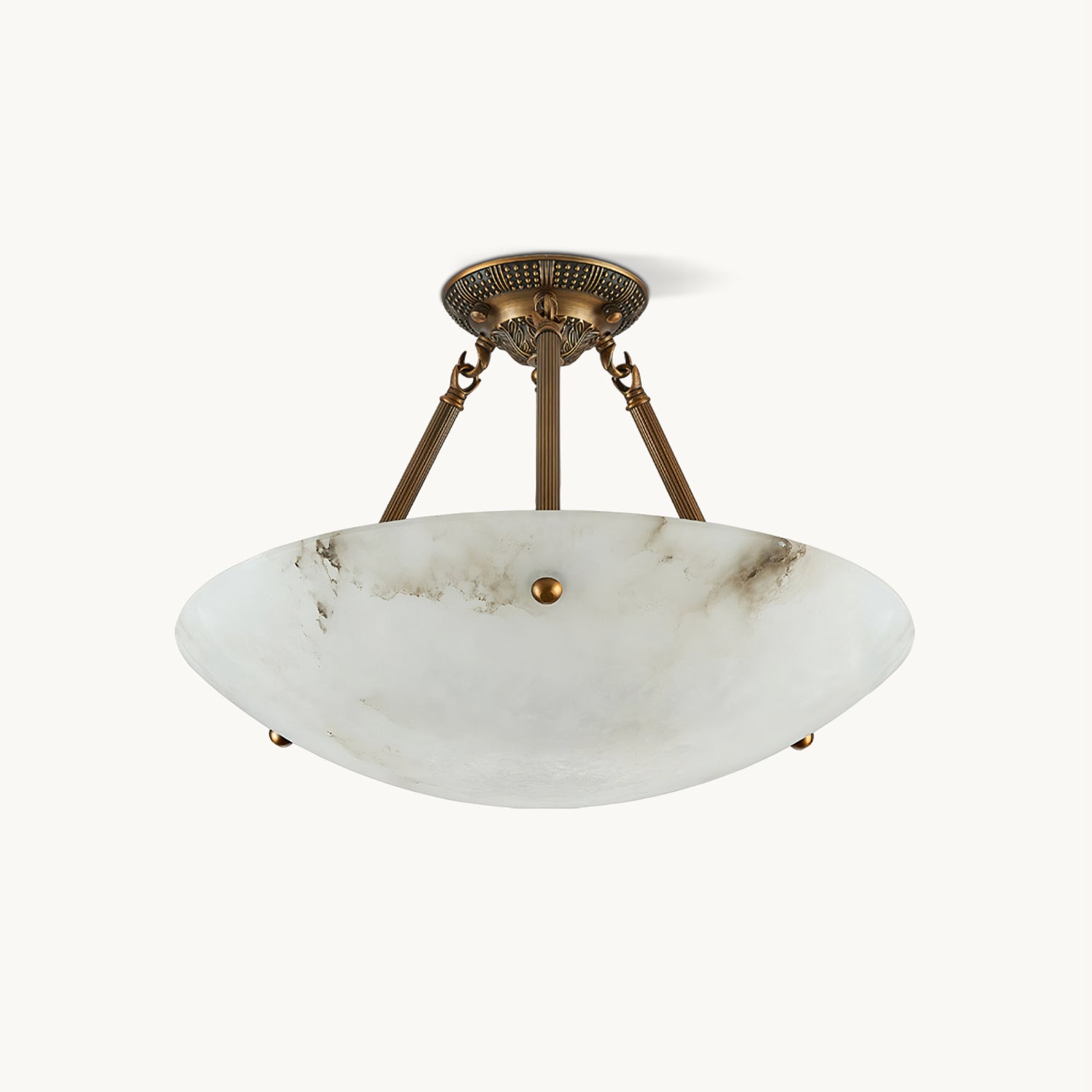 Alabaster Bowl Ceiling Light Fixture - Modern Handcrafted Stone Pendant Lamp for Dining Room, Living Room & Bedroom Lighting