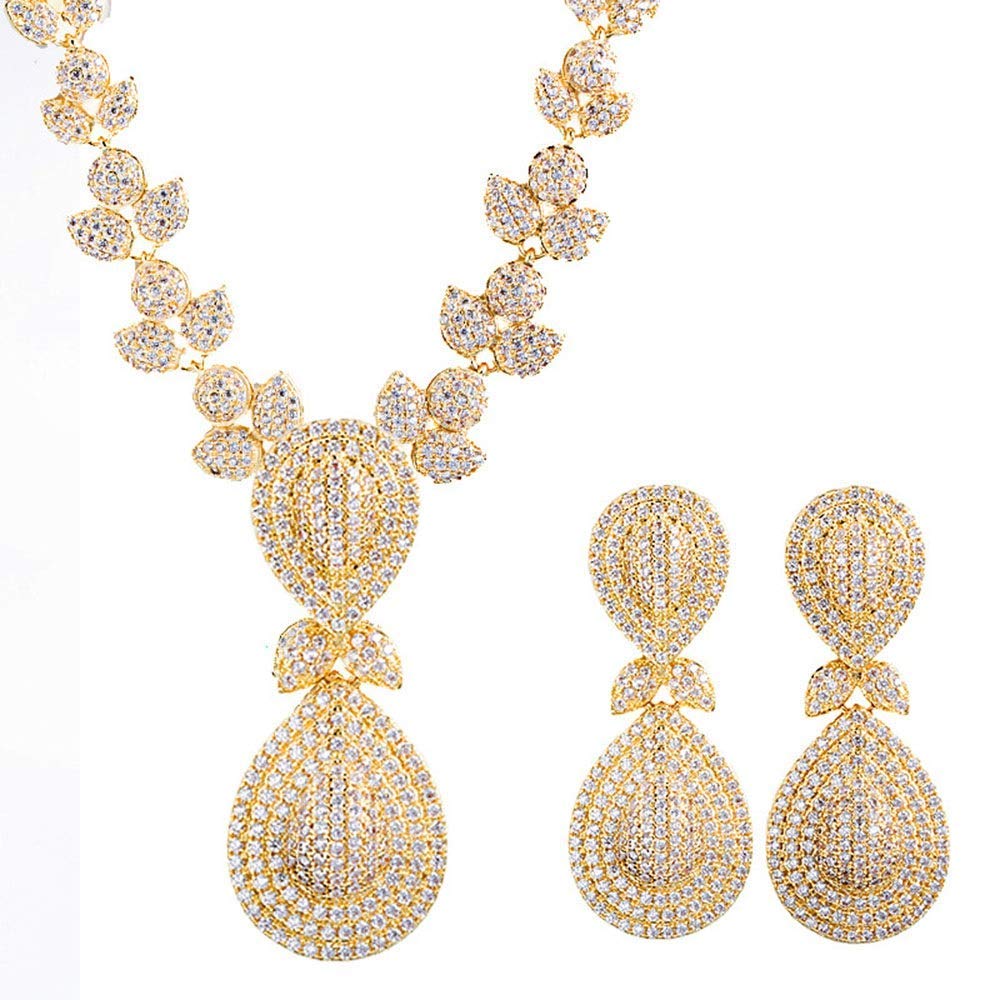 Memorial Jewelry Set for Women - Silver Plated Cubic Zirconia Open Heart Pendant Necklace & Earrings Set - Funeral, Wedding, Party & Special Occasion Jewelry