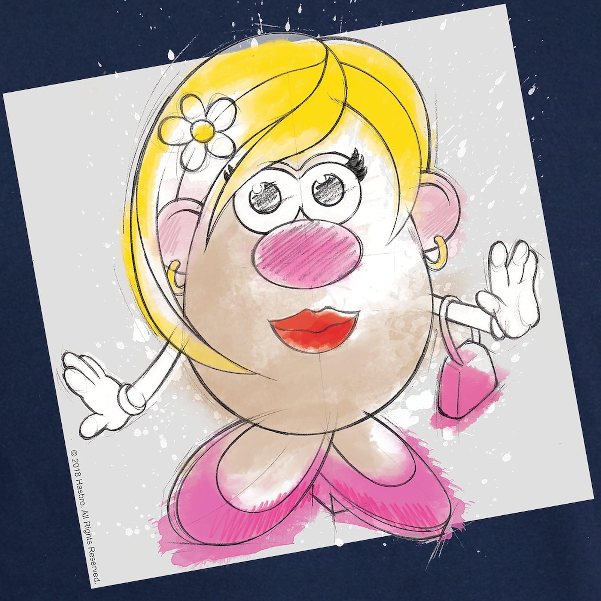 Mrs. Potato Head Dark T-Shirt for Men - 100% Cotton Classic Graphic Tee | Funny Pop Culture Gift for Potato Lovers, Movie Fans & Toy Collectors - Perfect for Casual Wear, Cosplay & Themed Parties