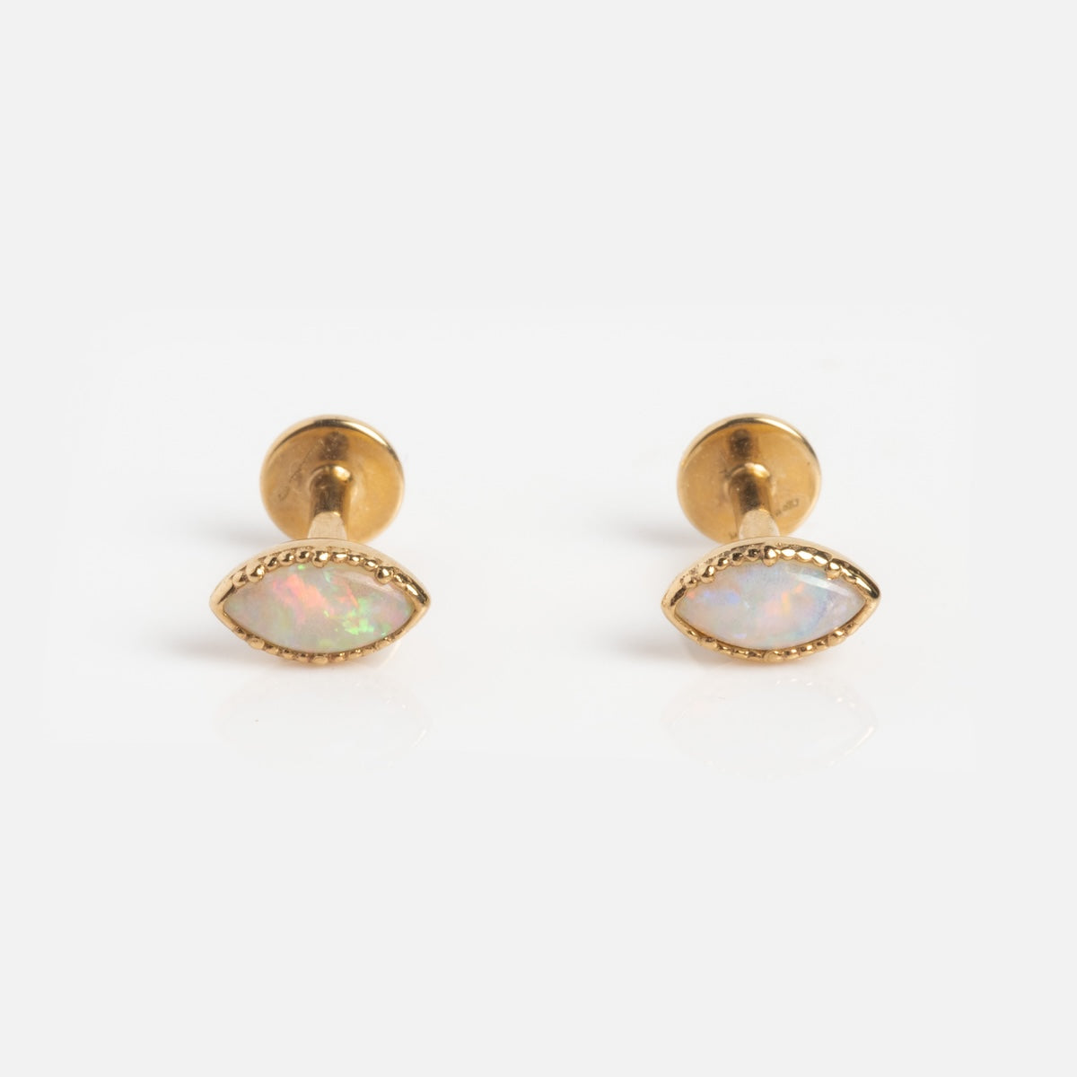 Solid Gold Flat Back Studs Earrings for Women - Hypoallergenic & Tarnish-Free - Perfect for Daily Wear, Parties & Gifts