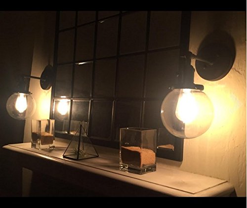 Pathson Globe Wall Sconce with Round Glass Pendant & Switch - Bedroom Lighting