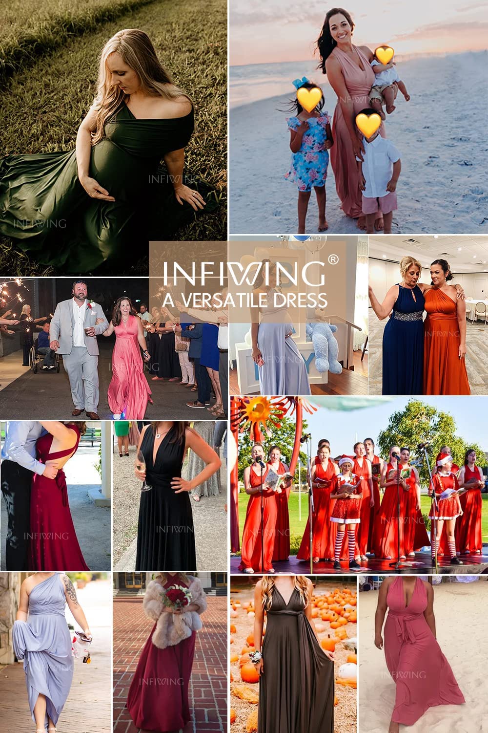 Infinity Dresses for Bridesmaids & Wedding Guests | Plus Size Wrap Maxi Dress | Convertible Multiway Formal Gown for Women - Perfect for Weddings, Parties & Special Occasions
