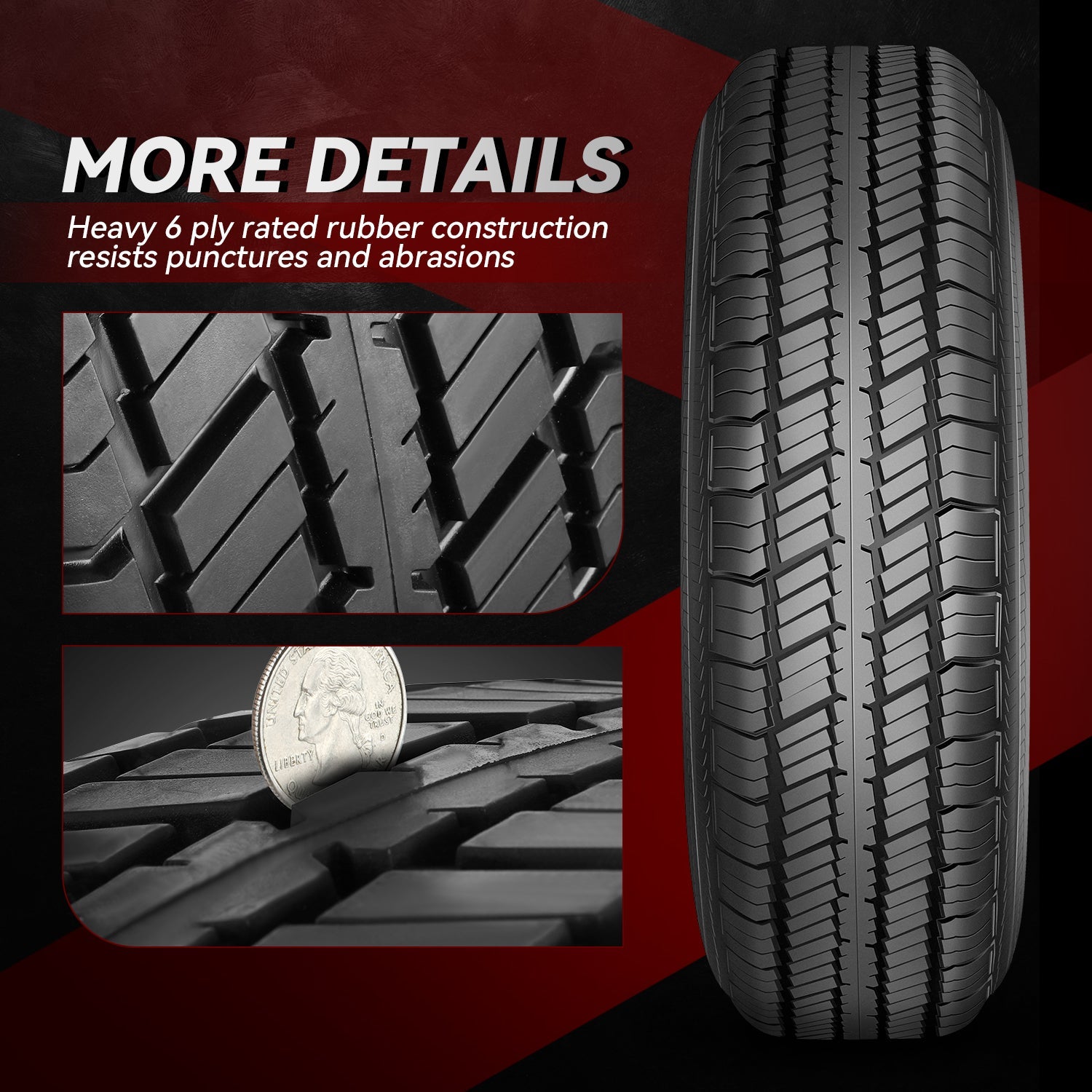 14 Inch Trailer Tire and Rim Assembly - 5x114.3 Bolt Pattern, 84.1mm Centerbore - Perfect for Boat Trailers, Utility Trailers & Camping Rigs