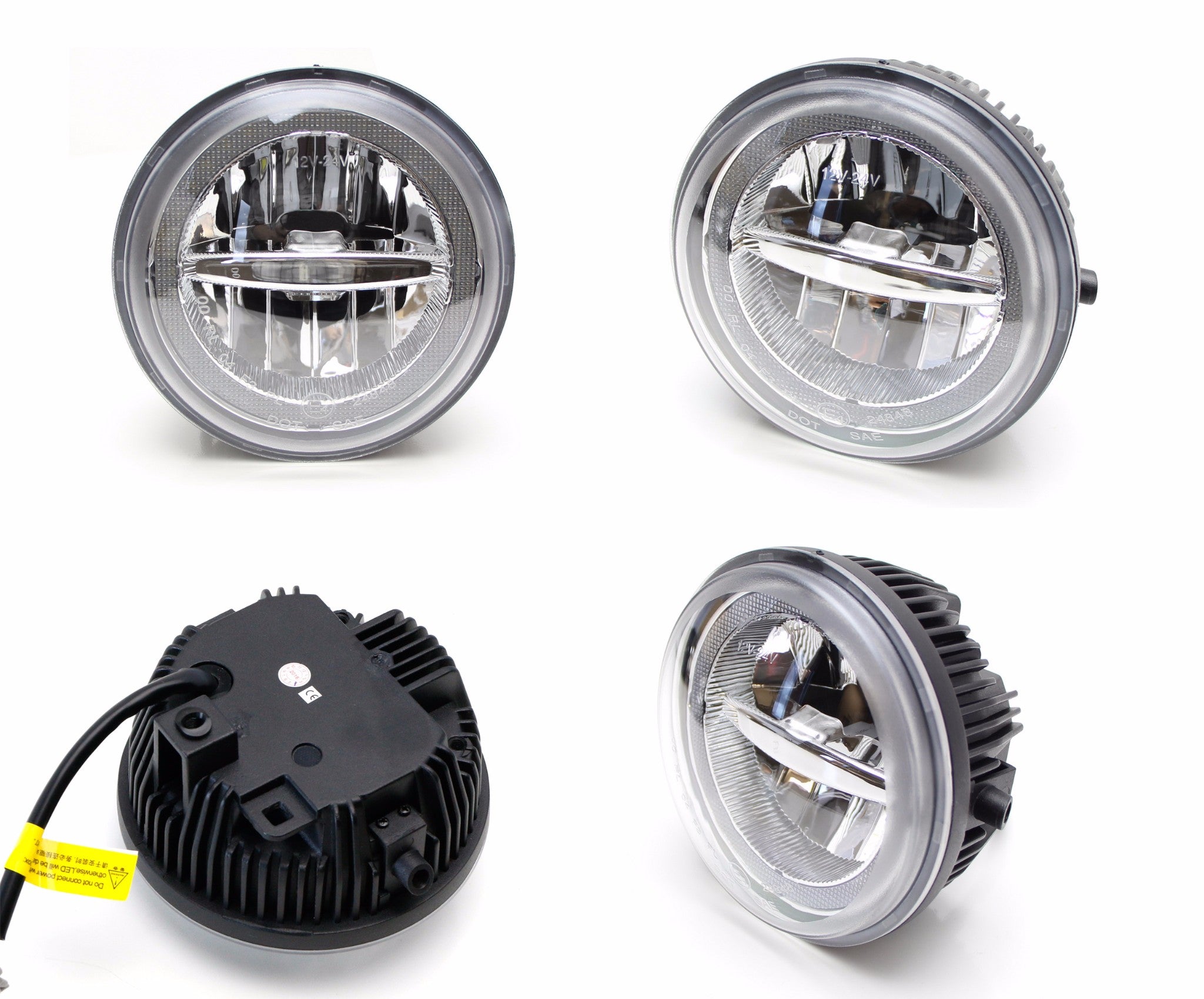 30W CREE LED Halo Ring DRL Fog Lights with Wiring Harness for Toyota Tundra Tacoma Sequoia Solara - Waterproof Off-Road Daytime Running Lights for Trucks & SUVs