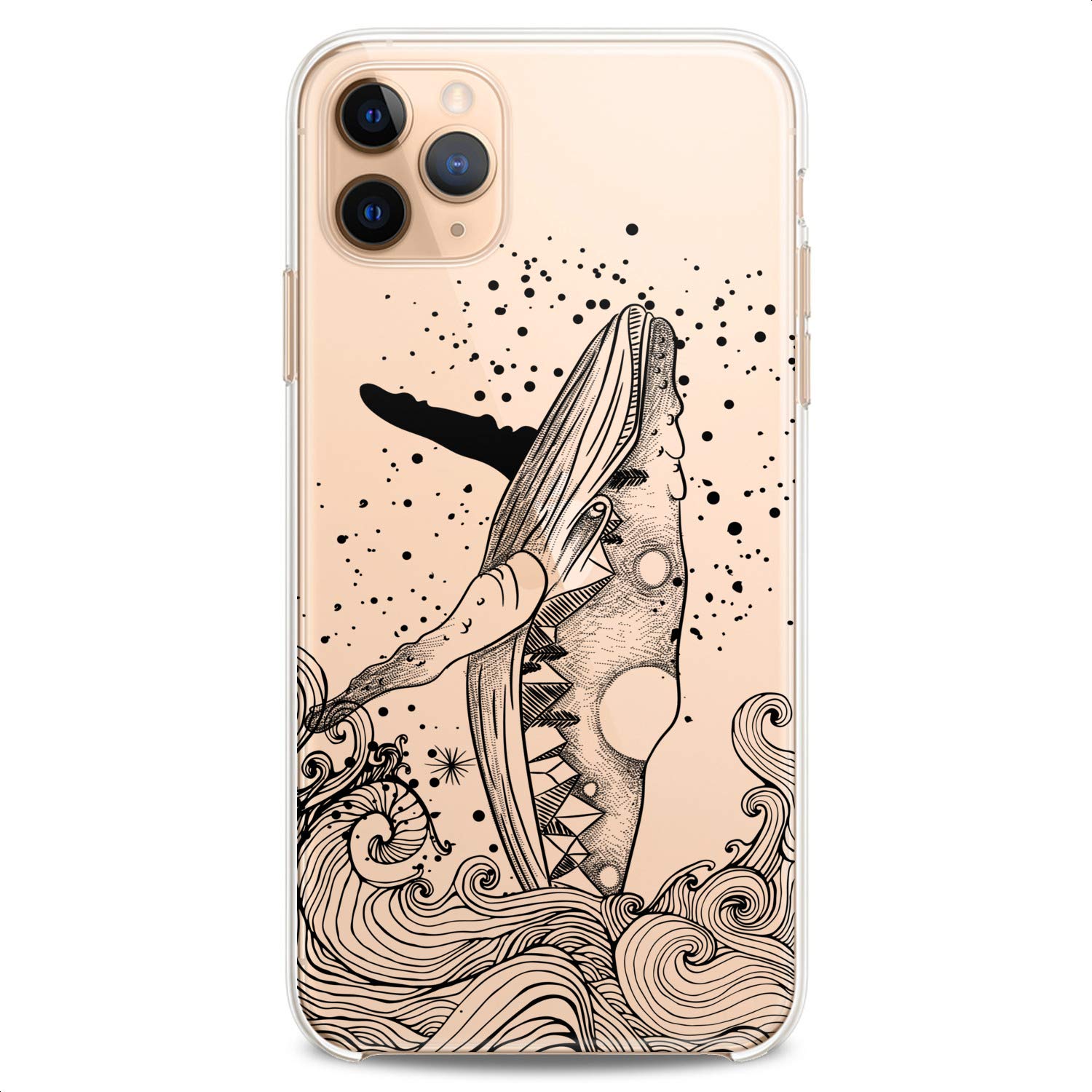 Premium TPU Phone Case for iPhone 16/15/14/13/12/11 Pro Max/Plus/Mini/Xs/Xr/X/8/7/6/5/SE - Cute Whale Print Design with Ocean Wildlife Theme - Slim Flexible Clear Silicone Protective Cover - Perfect for Nature Lovers & Art Enthusiasts - Ideal for Daily Use, Travel & Outdoor Activities