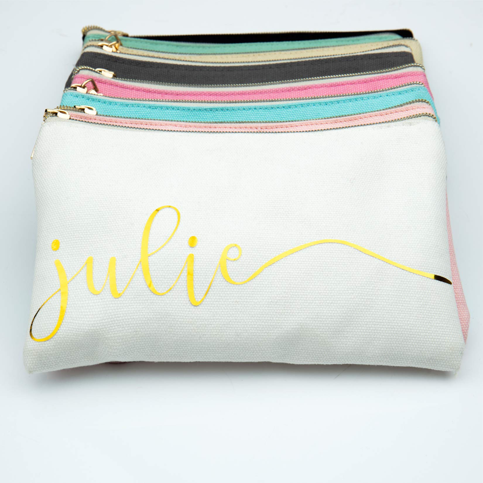 Custom Personalized Makeup Bag with Name - Travel Cosmetic Pouch for Women, Wedding Bridesmaid Gift, Birthday Present & Mother's Day Gift Idea - Perfect for Travel, Bachelorette Parties & Everyday Use