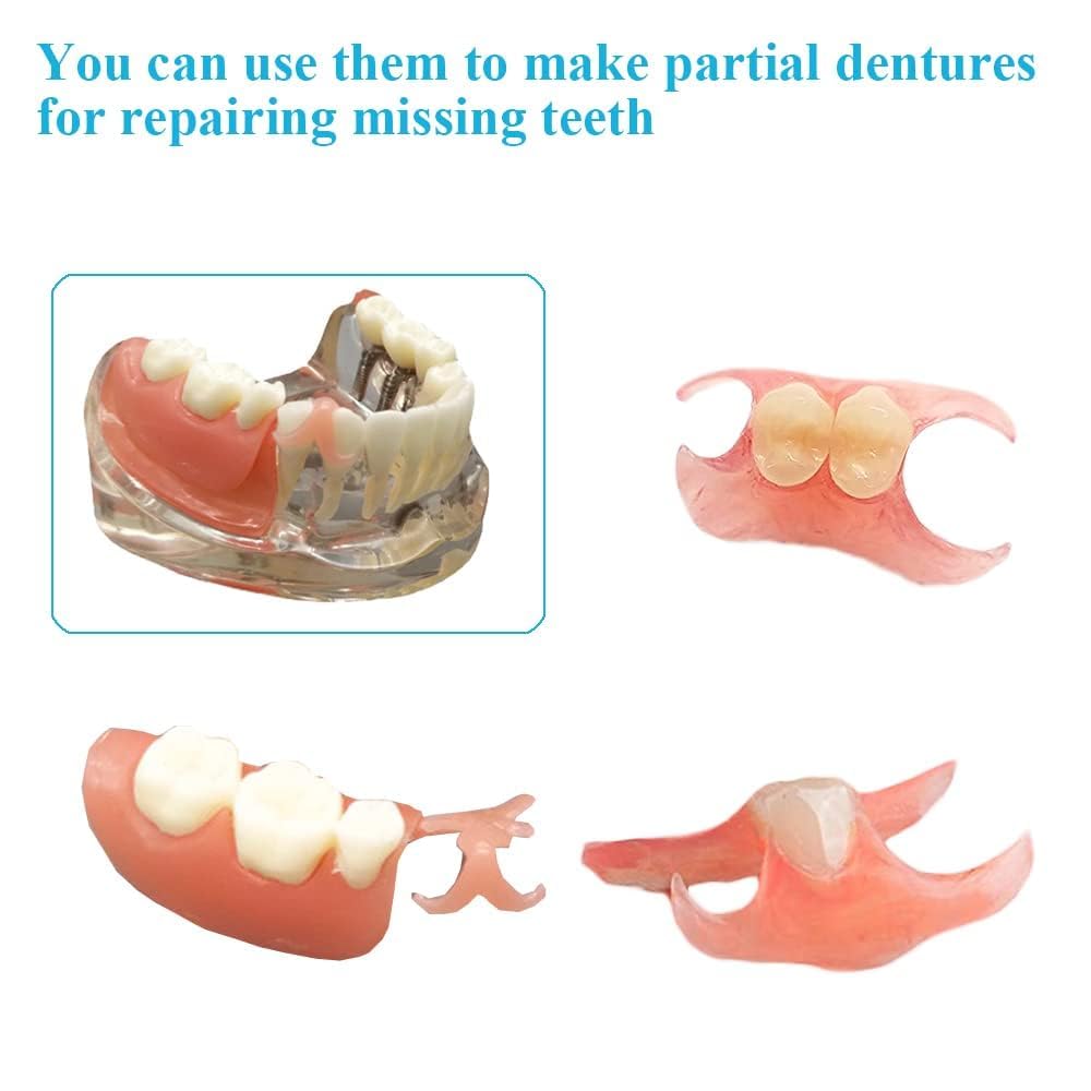 DIY Denture Kit - Full Set of Top & Bottom Fake Teeth for Missing Teeth Repair & Smile Enhancement | Easy & Convenient at Home | Perfect for Cosplay, Halloween, Costume Parties & Dental Emergencies