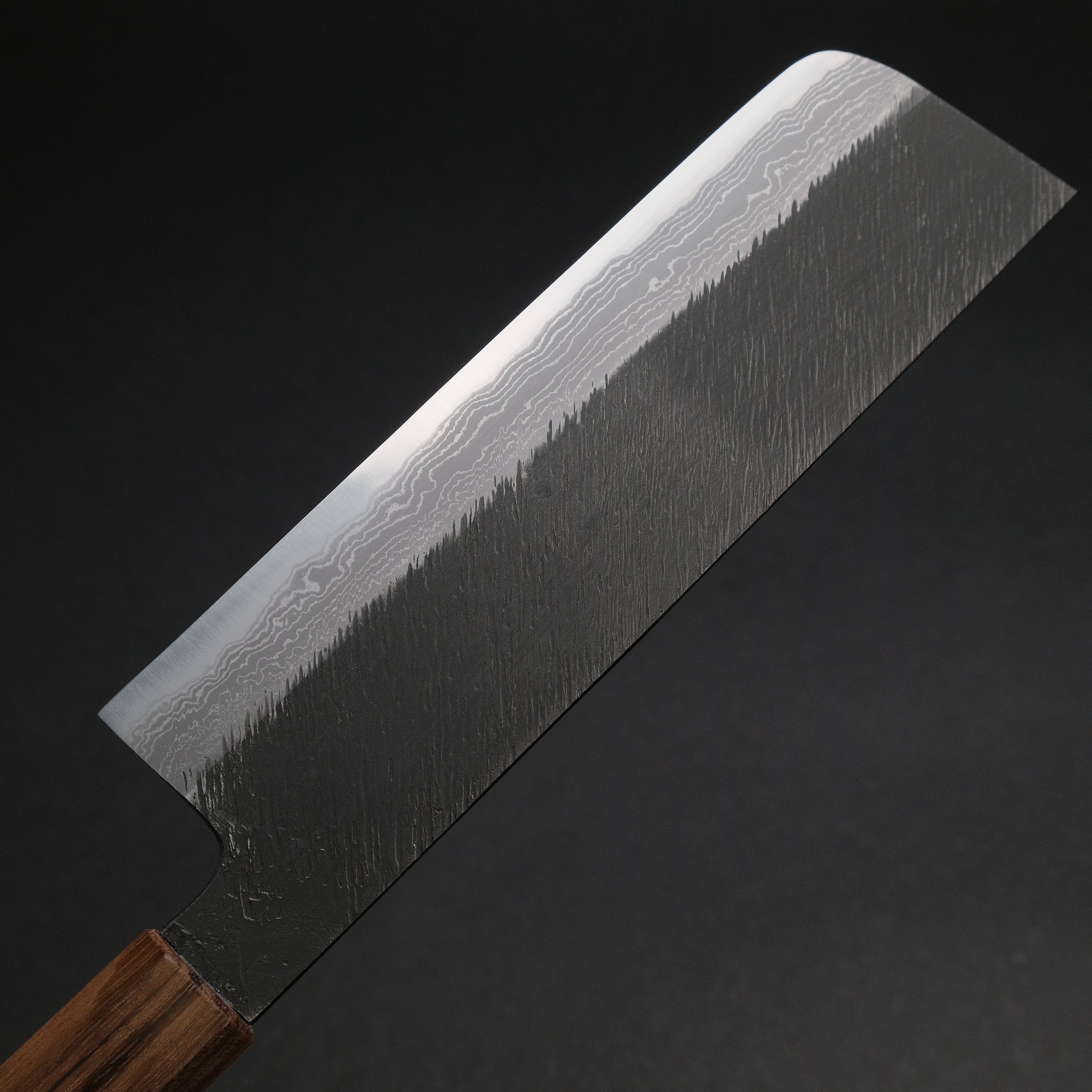 Premium Ajikataya White #2 Matsuba Damascus Nakiri Knife 180mm - Handcrafted Japanese Kitchen Knife with Ebony Wood Handle (#18) - Perfect for Sushi, Vegetables & Precision Cutting