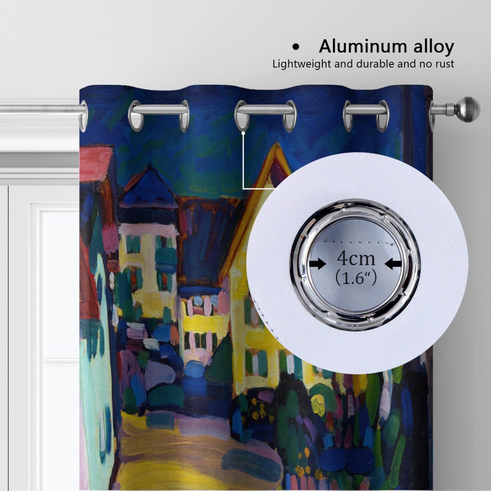 Kandinsky Blackout Curtains 2 Panels - 100% Light Blocking Window Drapes for Bedroom & Nursery (W100xL84) - Eyelet Design for Easy Hanging | Perfect for Light-Sensitive Sleepers & Home Decor