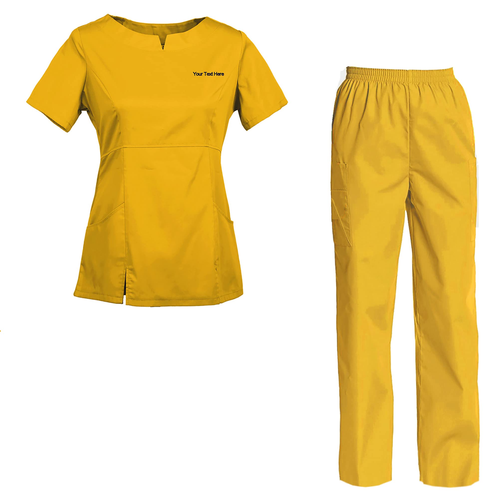 TAILOR'S Women's Embroidered Scrub Top & Pants Set - Customizable Medical Uniform for Nurses & Healthcare Professionals - Perfect for Hospitals, Clinics & Long Shifts