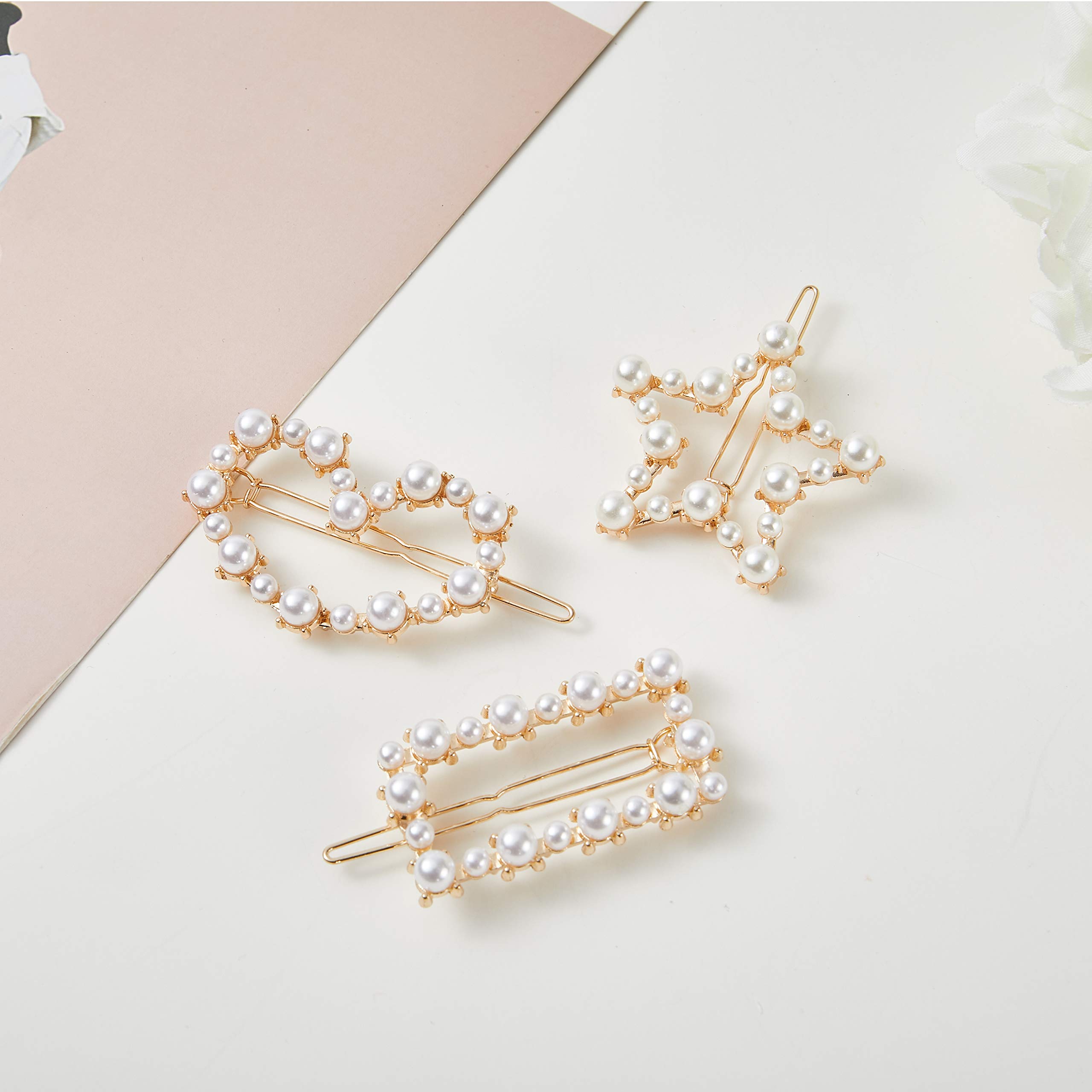 Elegant Crystal Pearl Hair Clips for Women - Metal Hair Barrettes, Bobby Pins & Hair Accessories - Perfect for Weddings, Parties & Everyday Style
