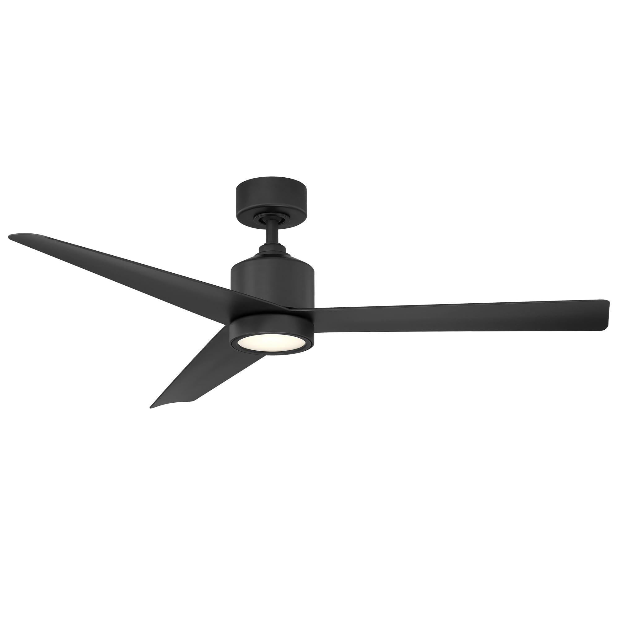 Lotus Smart 54in Matte Black 3-Blade Ceiling Fan with 3000K LED Light Kit, Remote Control, Alexa & Google Assistant Compatible, Ideal for Living Room, Bedroom, and Patio
