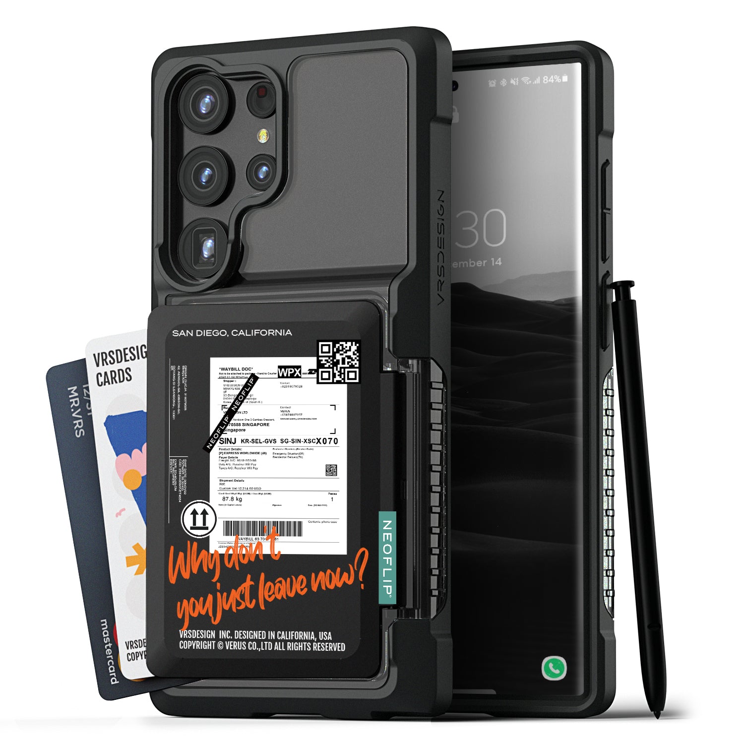 Samsung Galaxy S23 Ultra Case with Neo Flip Cover - Travel Passport Holder for Wallet & Card Storage - Perfect for Business Trips & Daily Commute