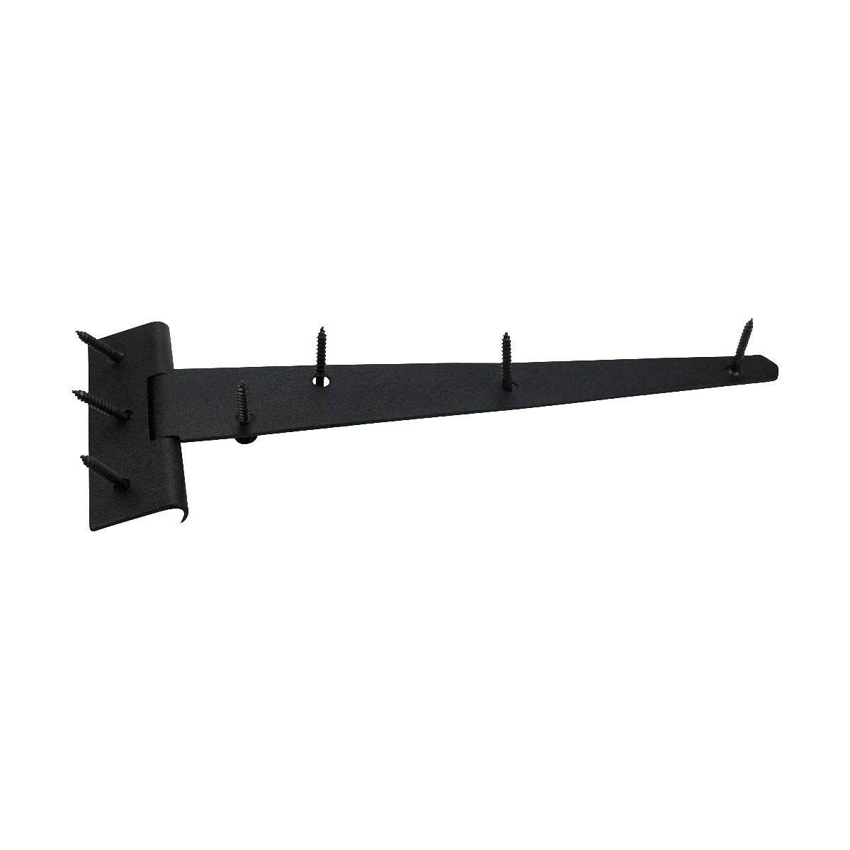 9 Inch Black T Strap Shed Door Hinge - Rustic Cast Iron Flush Mount Barn Door Hinge with Hardware (Pack of 25) - Perfect for Barns, Sheds, Garages & Outdoor Structures
