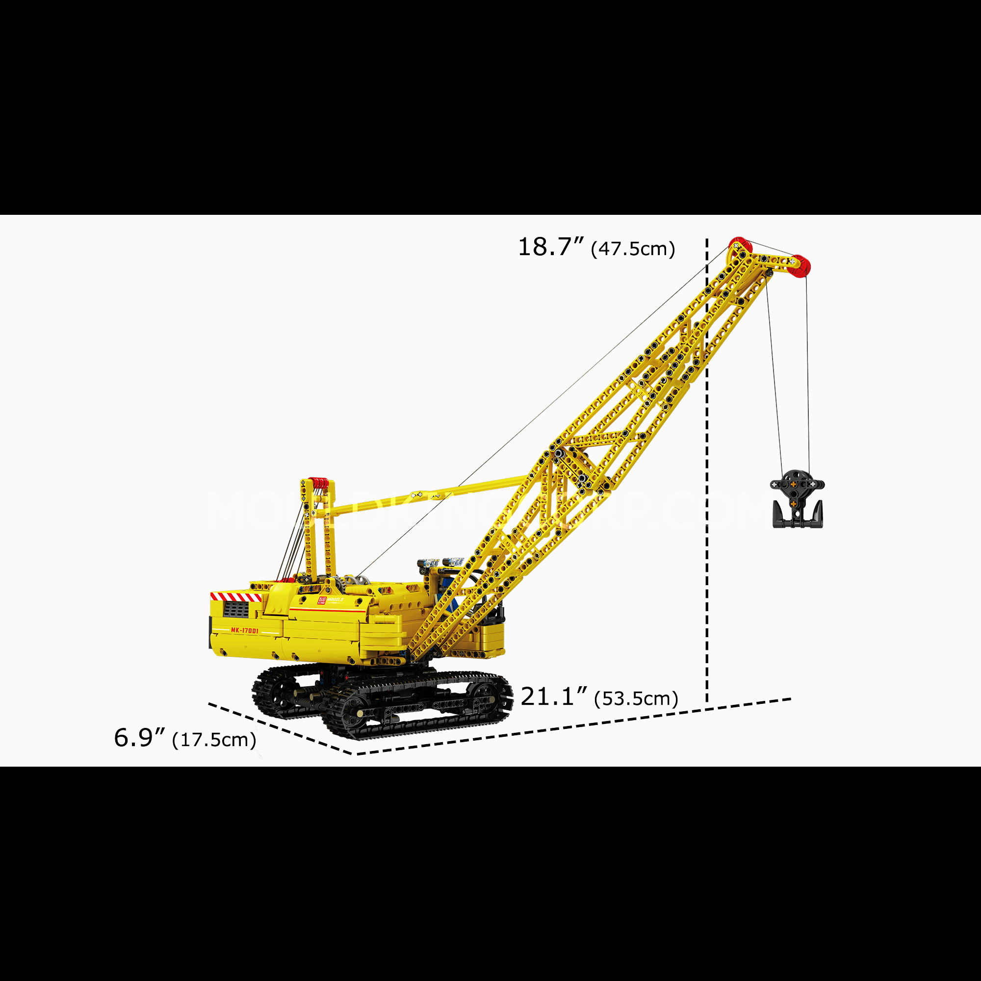Mould King 17001 Remote Control Crawler Crane Building Blocks Set - 1205 Pieces STEM Toy for Kids & Adults | Construction Engineering Gift for Boys Girls | DIY Model Kit for Home Office Display & Play