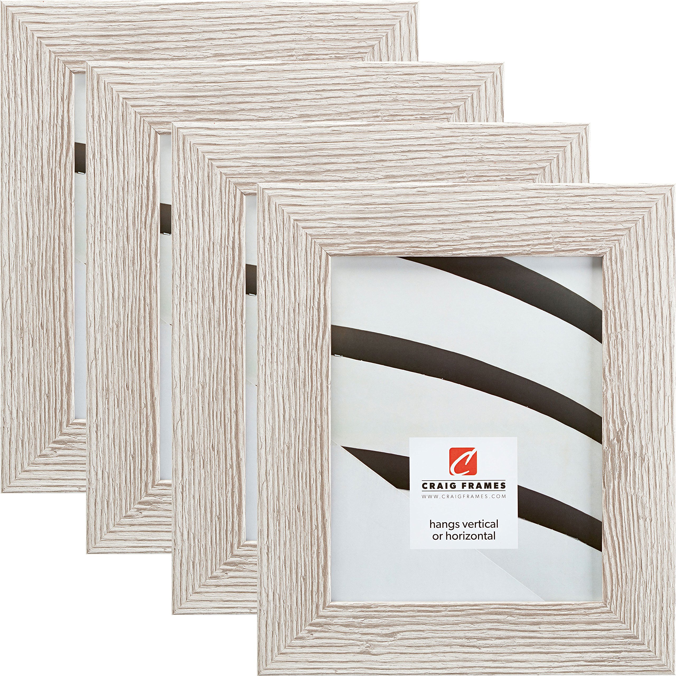 Craig Frames 74690 10x13 Inch Picture Frame Set of 4 - Restoration White - Perfect for Wall Decor, Family Photos, and Art Displays in Living Room or Bedroom