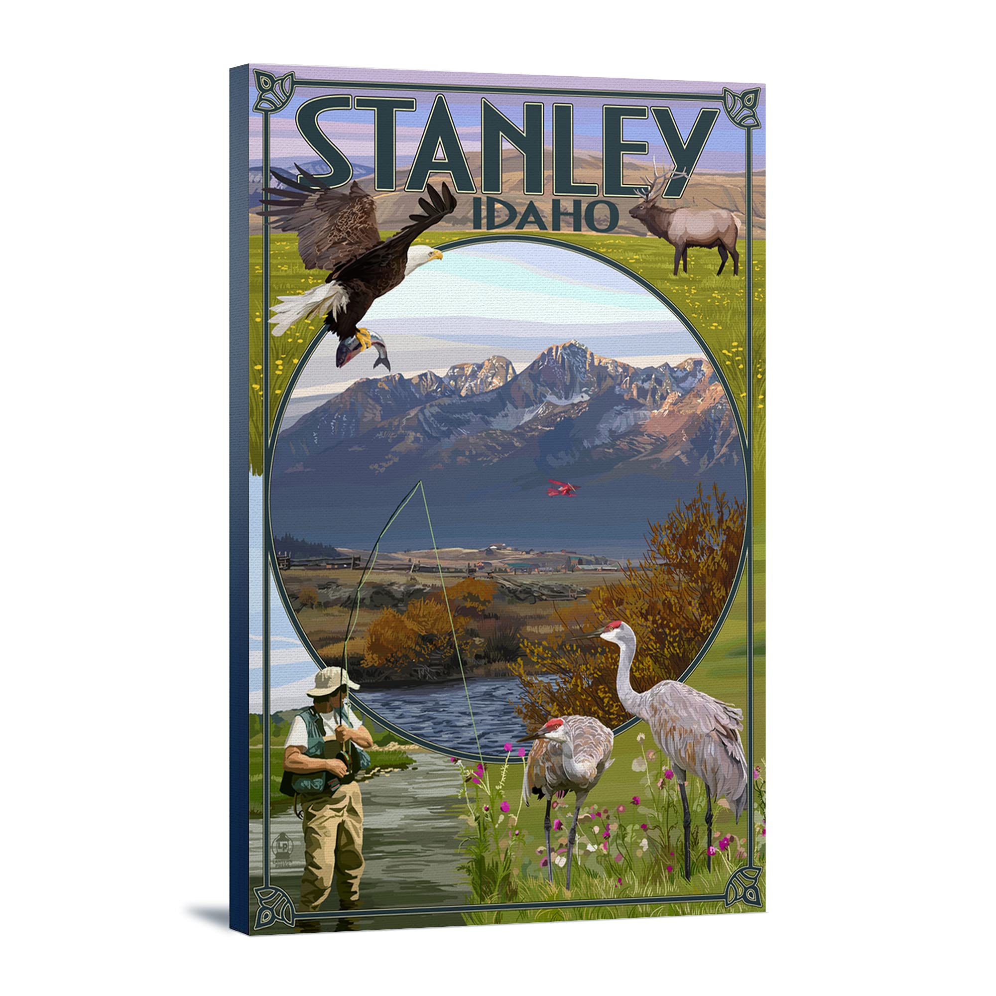 Stanley Idaho Town Scenes Wall Art - 16x24 Wrapped Canvas Print for Home & Office Decor - Perfect for Living Room, Bedroom or Cabin Interior Design