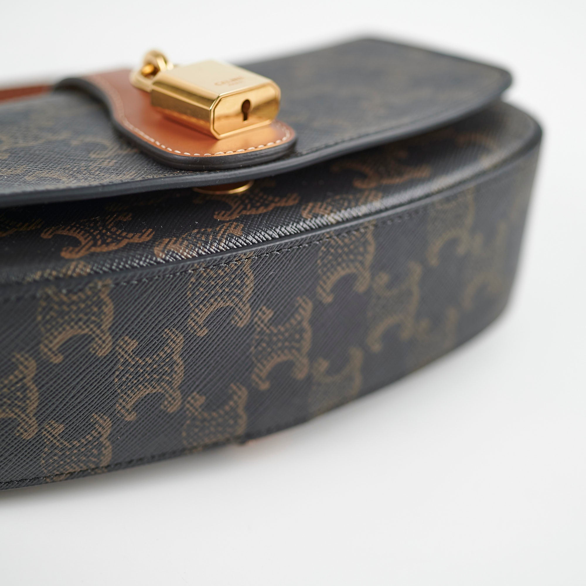Celine Leather Clutch Bag with Strap - Tan Crossbody Purse for Women | Perfect for Evening Parties, Travel & Everyday Use